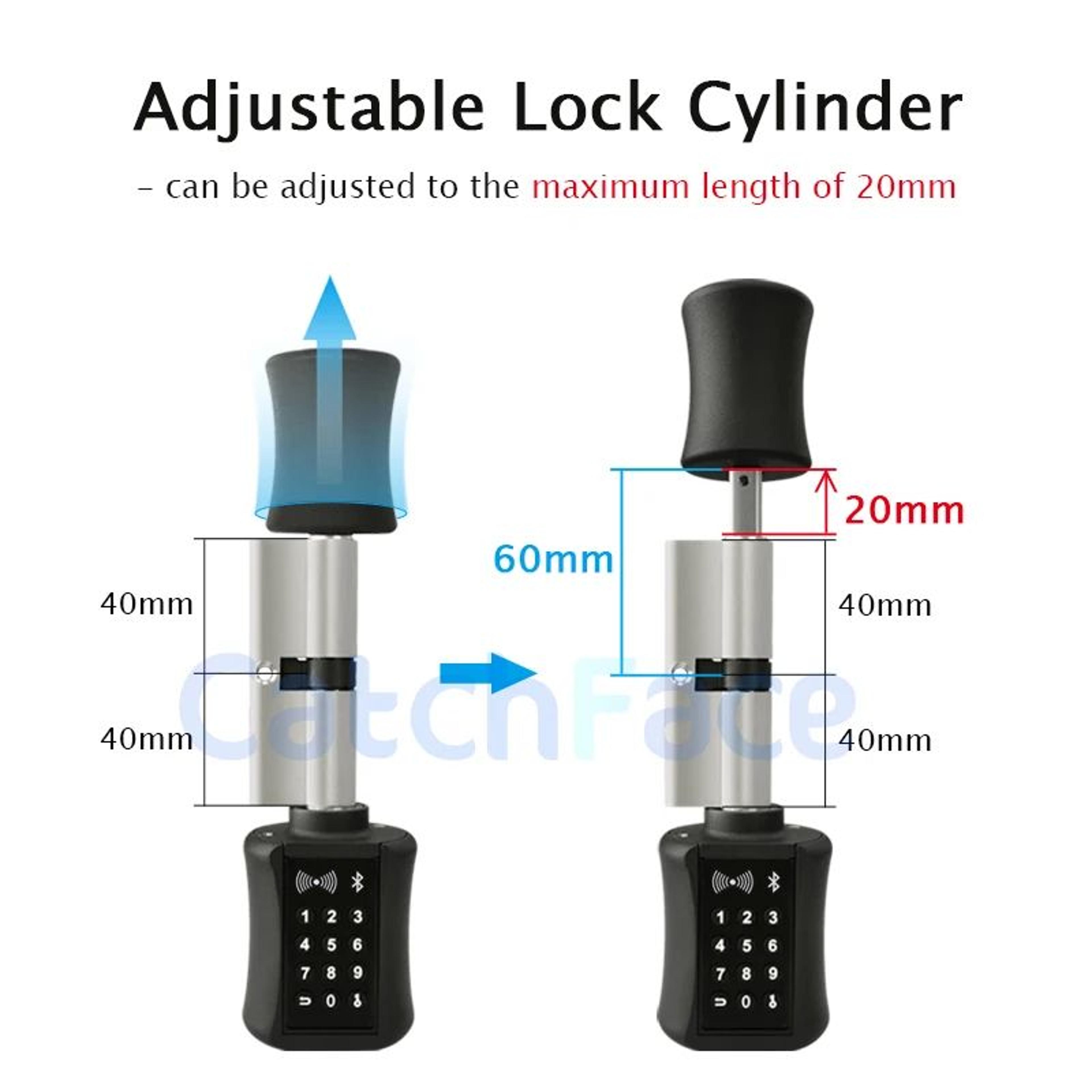 Bluetooth WiFi Smart Lock Cylinder  APP Controlled Keyless Entry Security Lock With RFID  Keypad 5