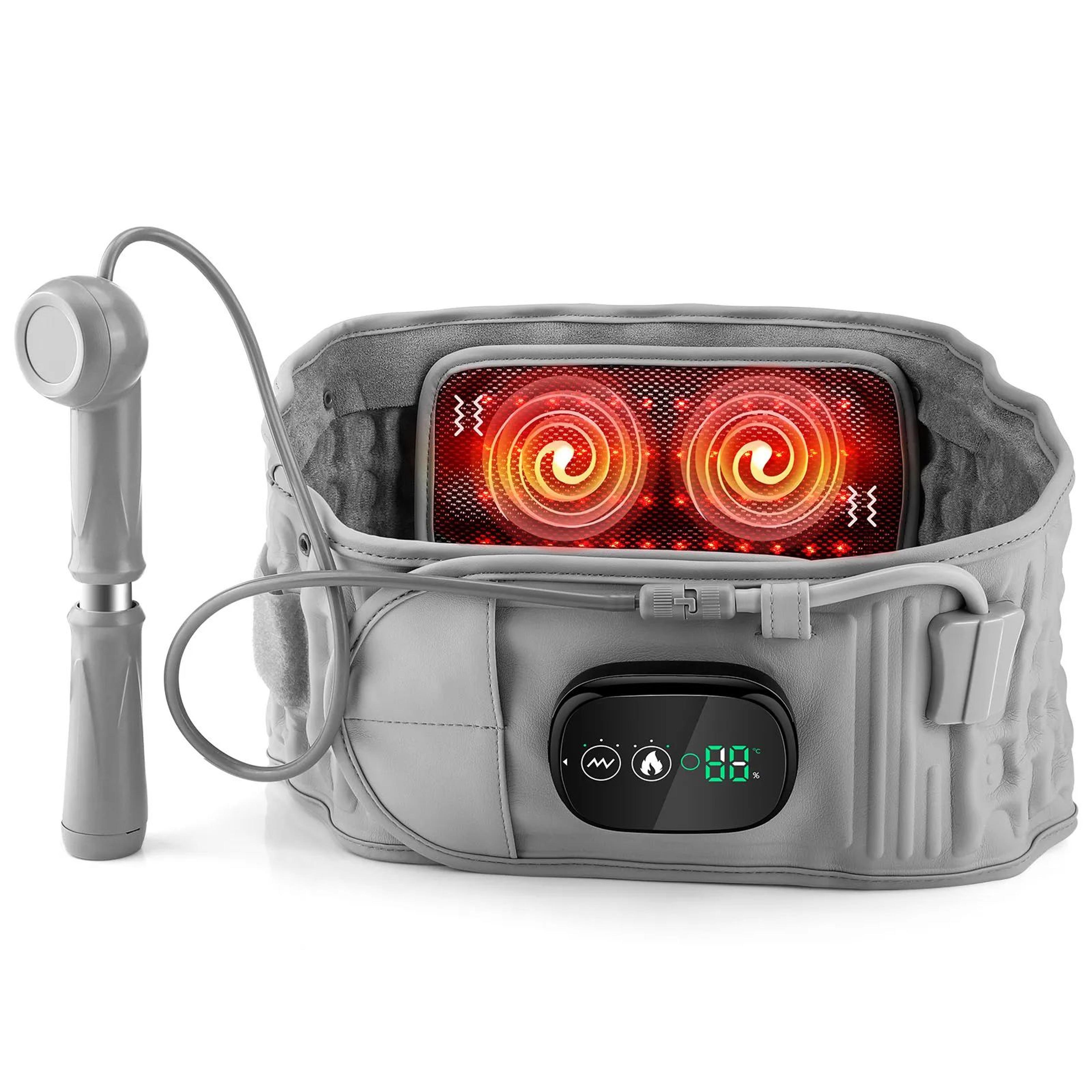 TheraWarm Inflatable Heating Waist Massager With Vibration  Back Support 0