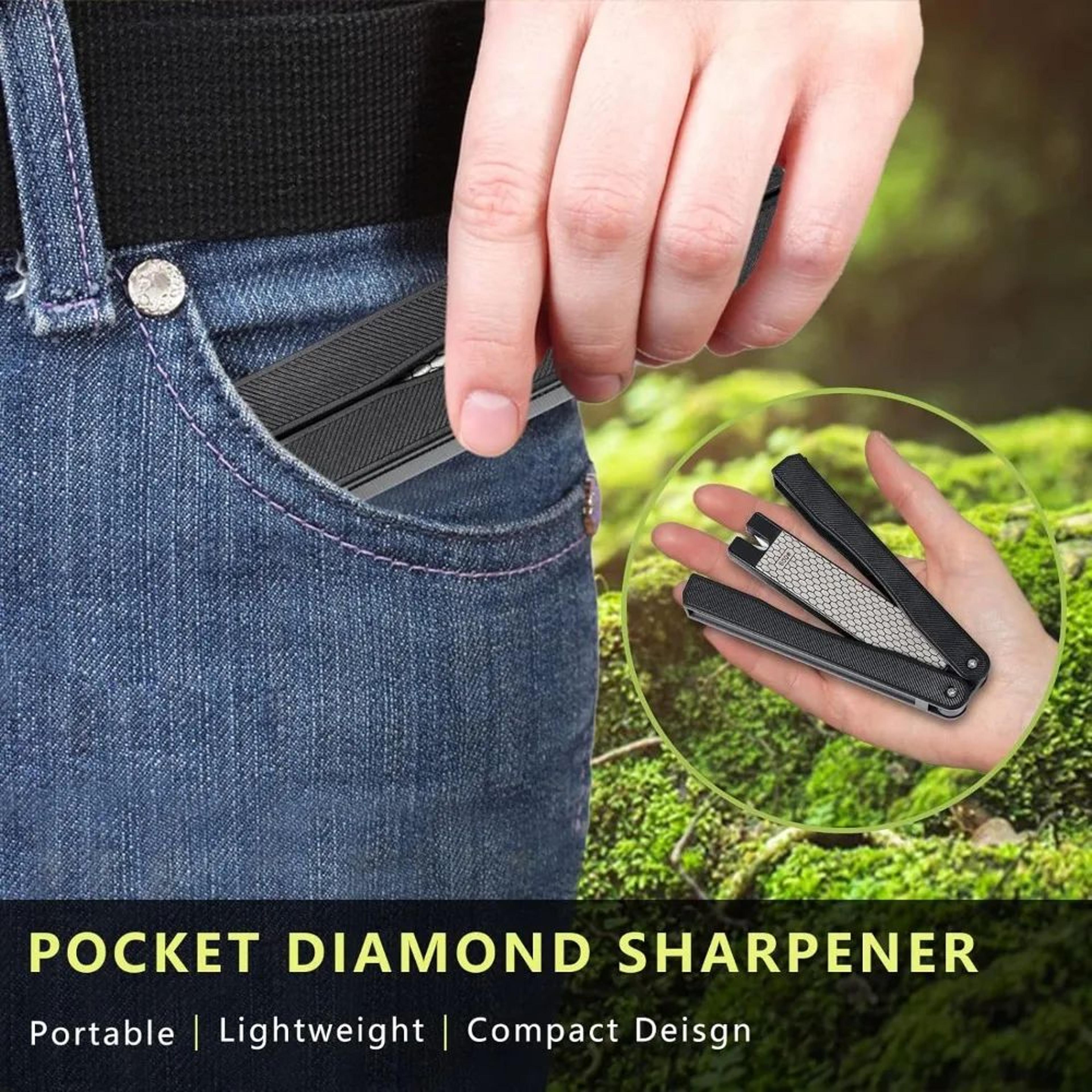 Premium Foldable Diamond Knife Sharpener  Portable 400600 Grit DualSided Sharpening Stone 3