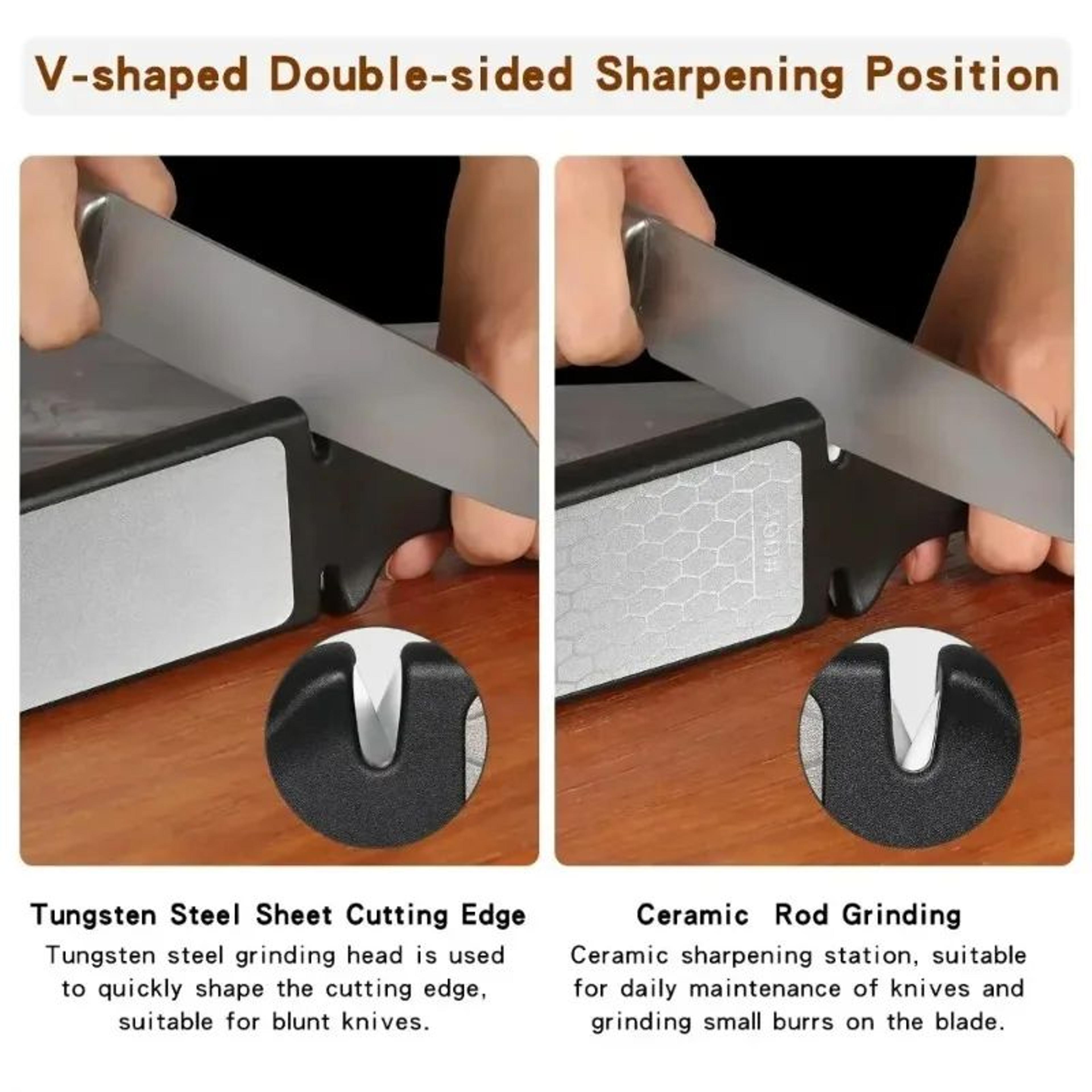 ProEdge 5in1 Kitchen Knife Sharpener With DualGrit Diamond Bars  TungstenCeramic MultiTool 1