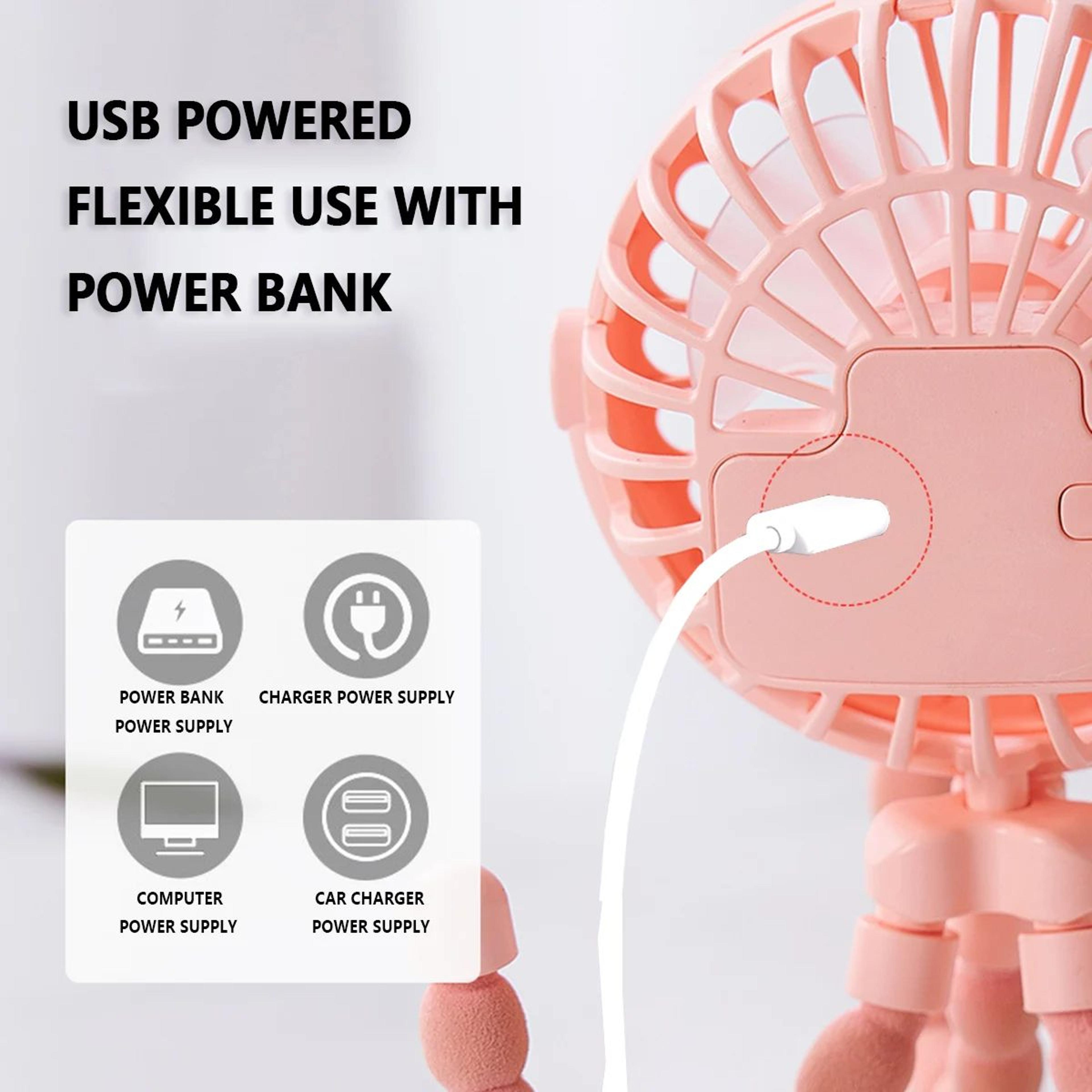 Octopus Handheld Fan  Rechargeable Mini Fan With Night Light  4Mode StandHang Design 2