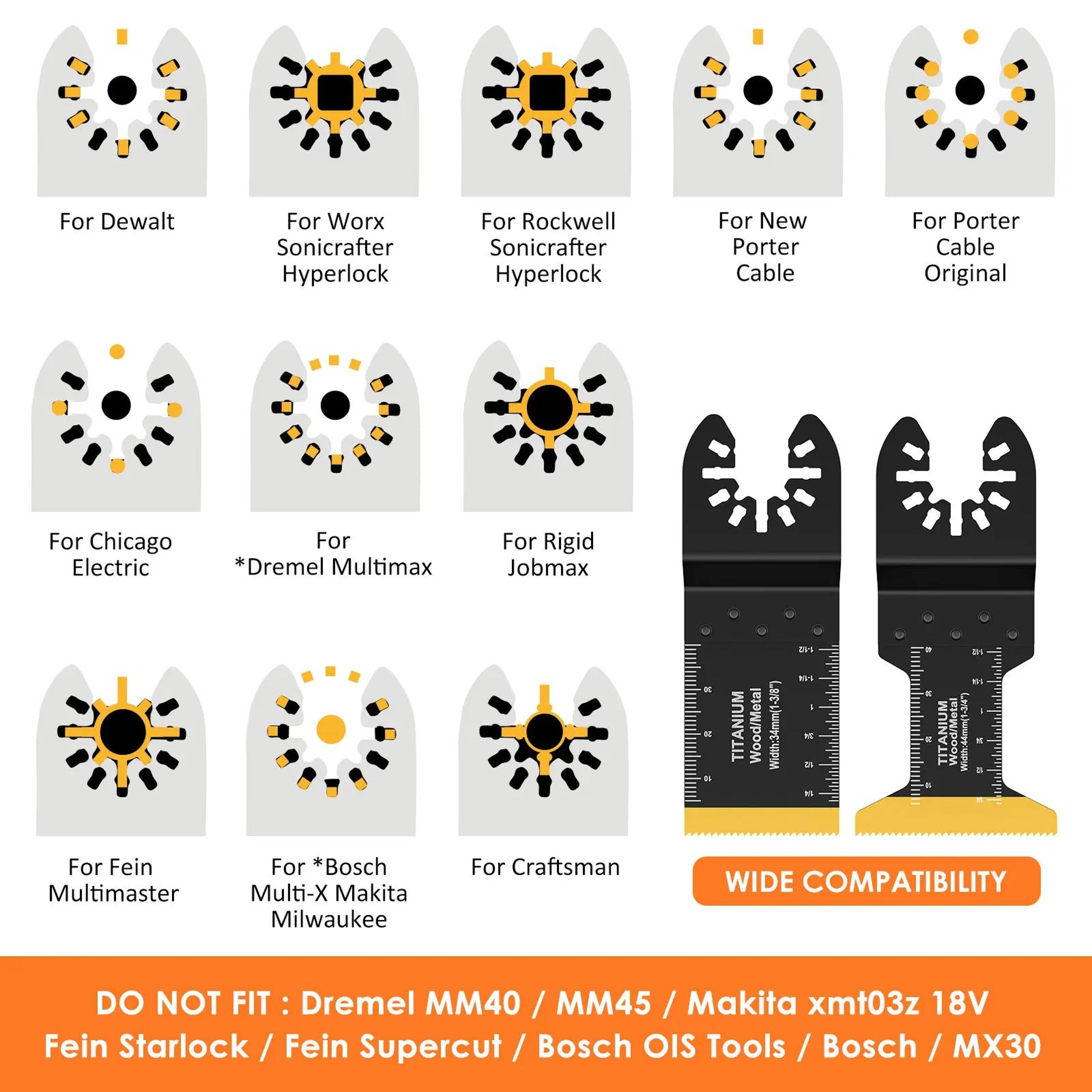 Universal Oscillating Saw Blades MultiMaterial QuickRelease Multi Tool Blade Set 1