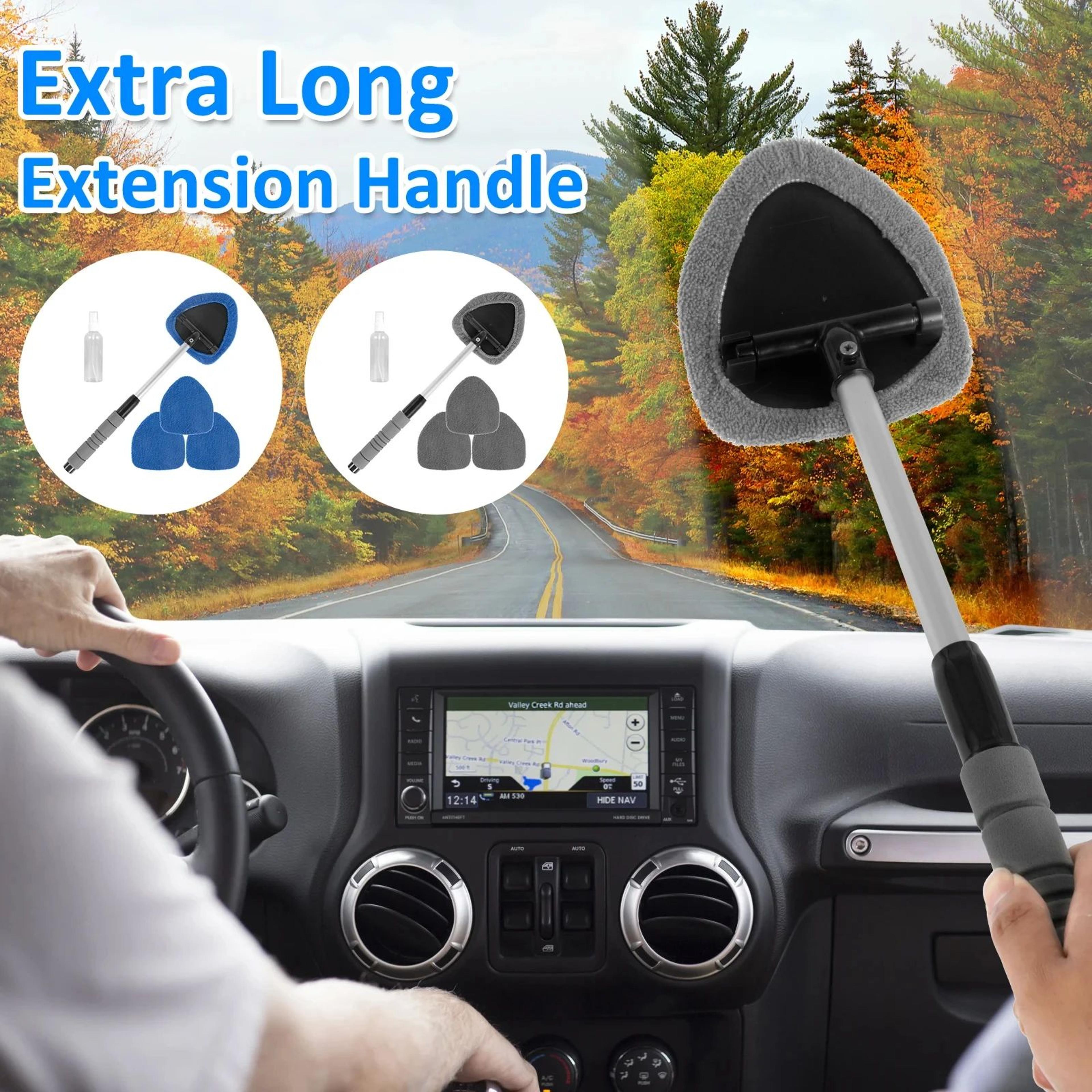 Premium Extendable Car Windshield Cleaner  Microfiber Window Cleaning Tool Kit  Washable Pads For I 1