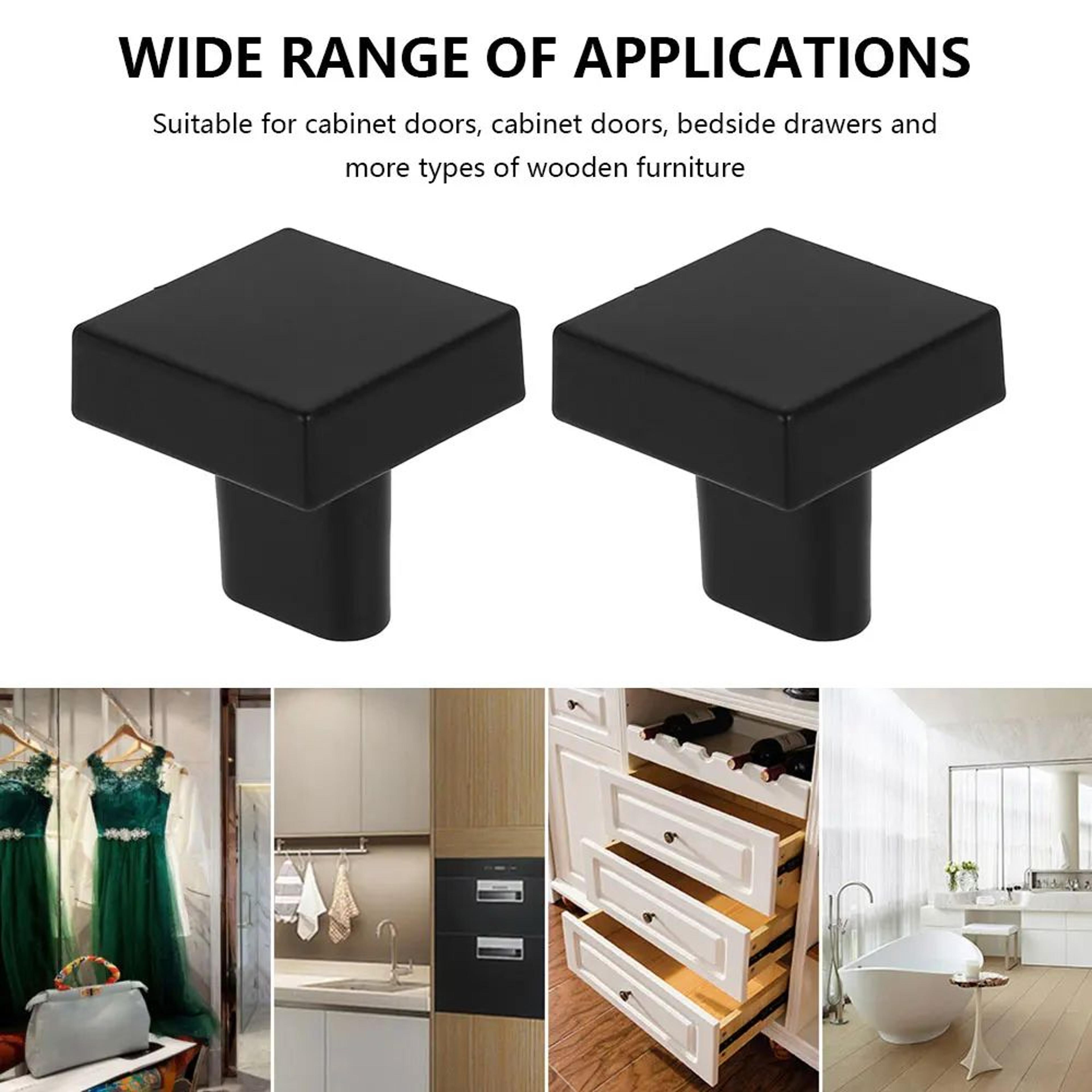 10Pack Square Cabinet Knobs  Zinc Alloy Drawer Knobs Modern SingleHole Cabinet Hardware 3