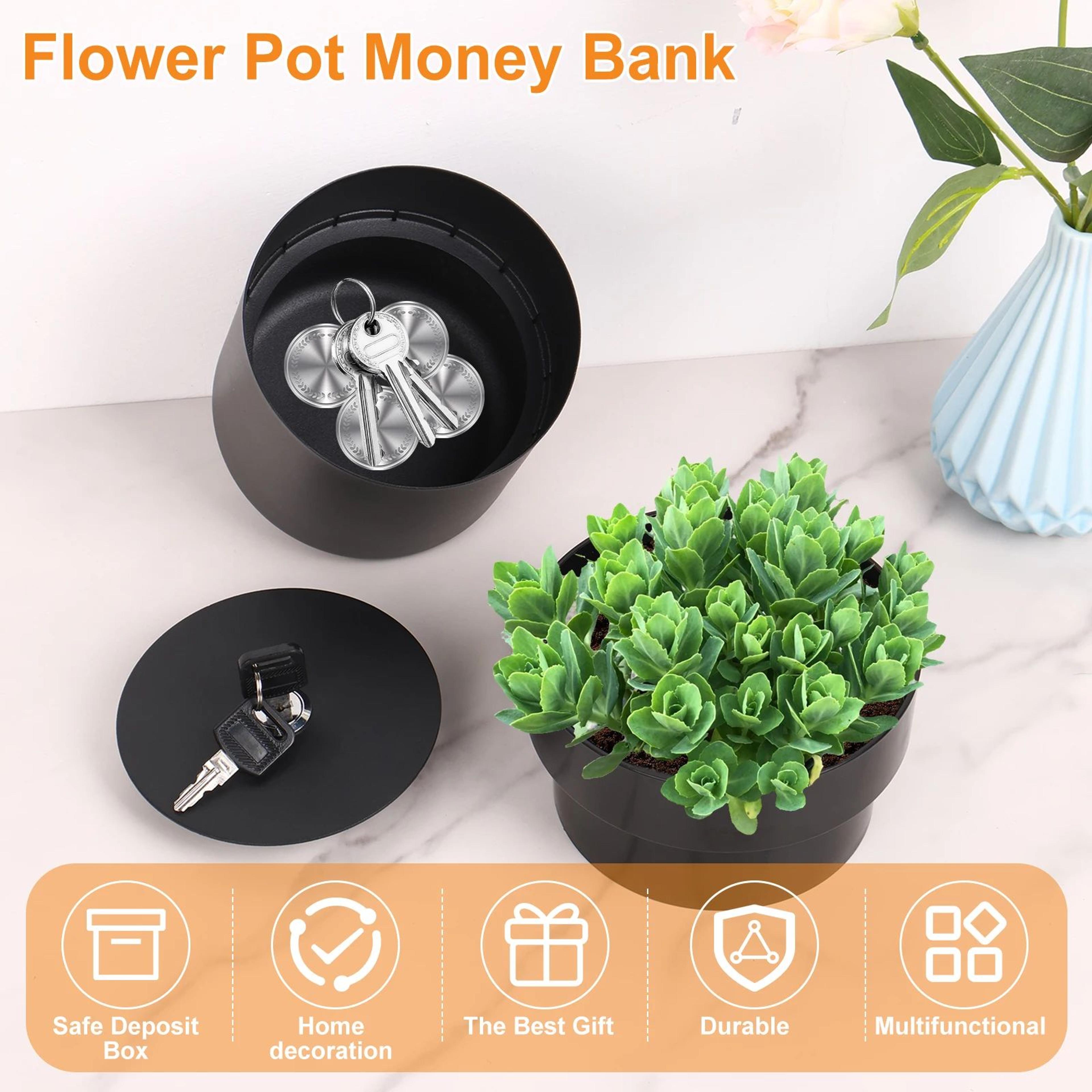 Premium Hidden Safe Flower Pot  2Layer Secret Storage Flower Pot With Lockable Money Stash Box 1