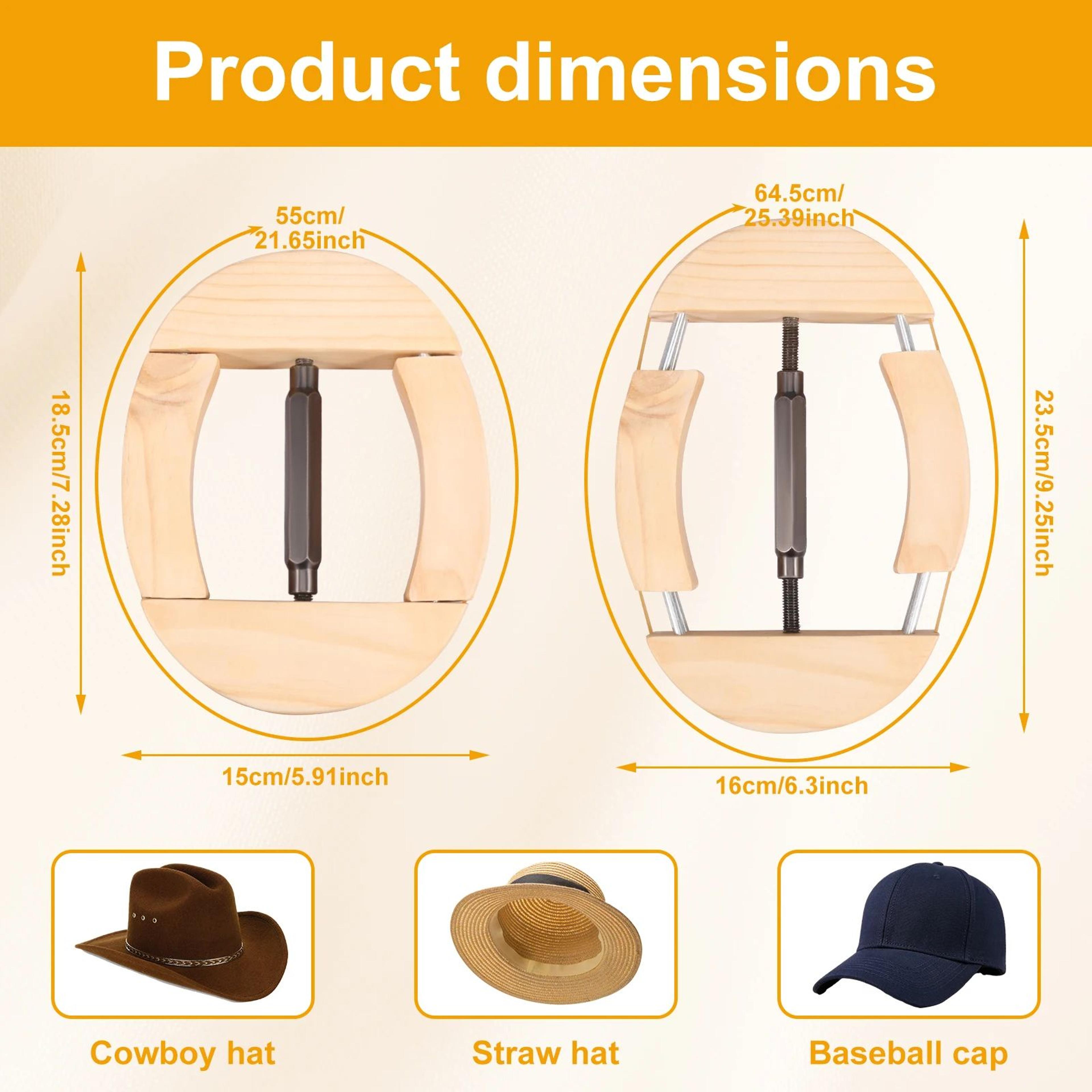 Adjustable Wooden Hat Stretcher  Cap Shape Maintainer For Fedora Cowboy  Baseball Hats 5