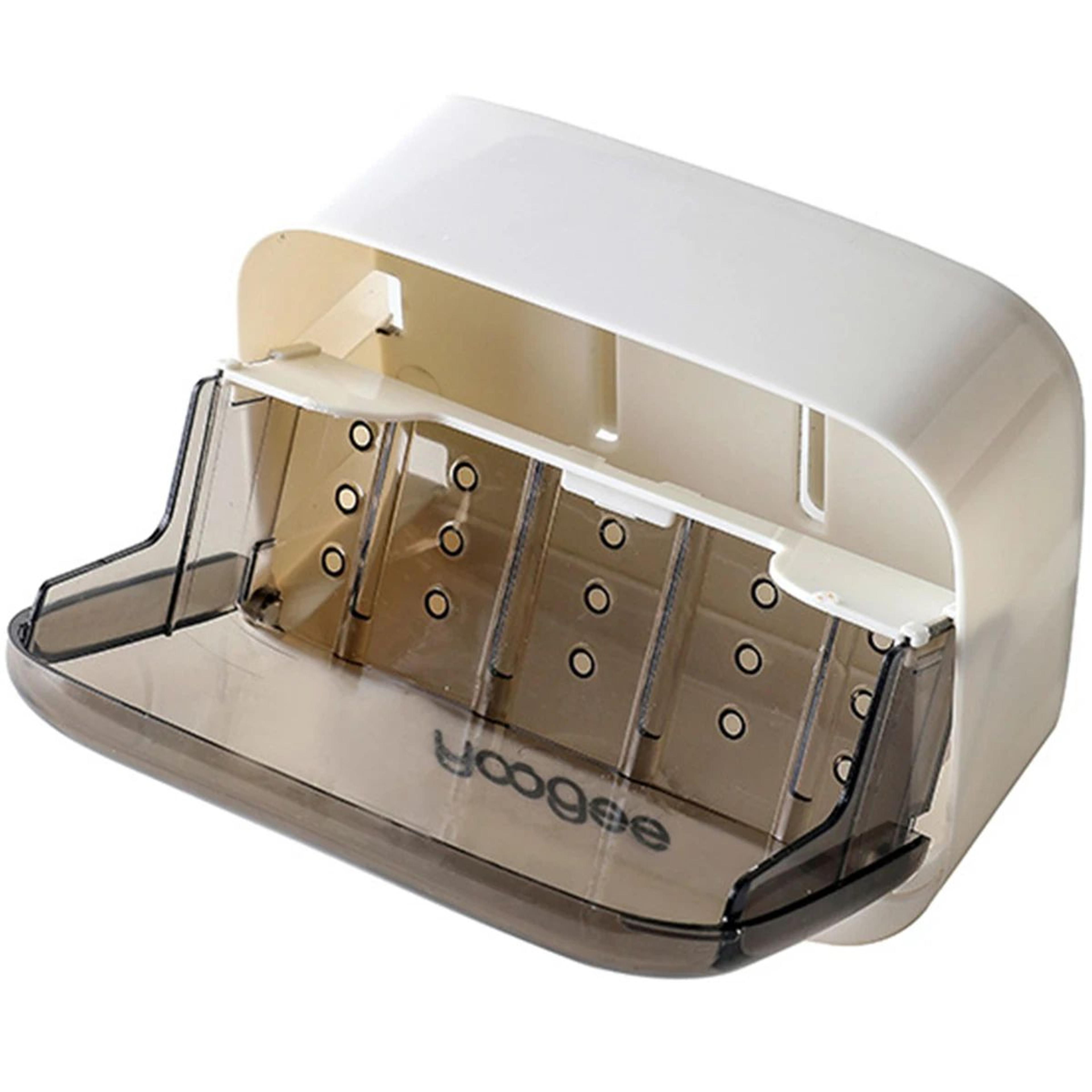 FlipLid Wall Mounted Soap Holder With Drain Tray SelfAdhesive Soap Dish Organizer 7