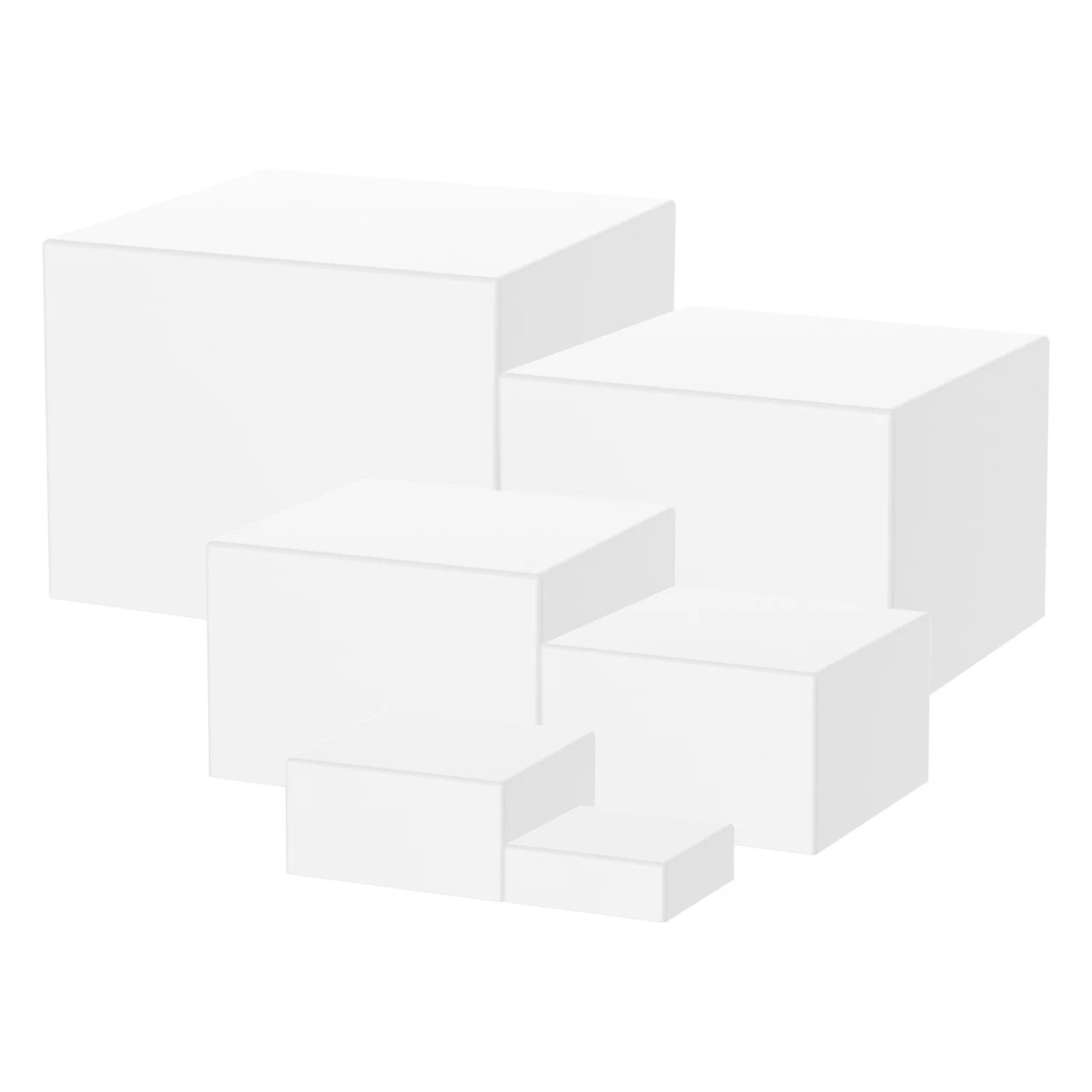6Piece Stackable Acrylic Buffet Risers Set For Dessert  Cake Displays White 6