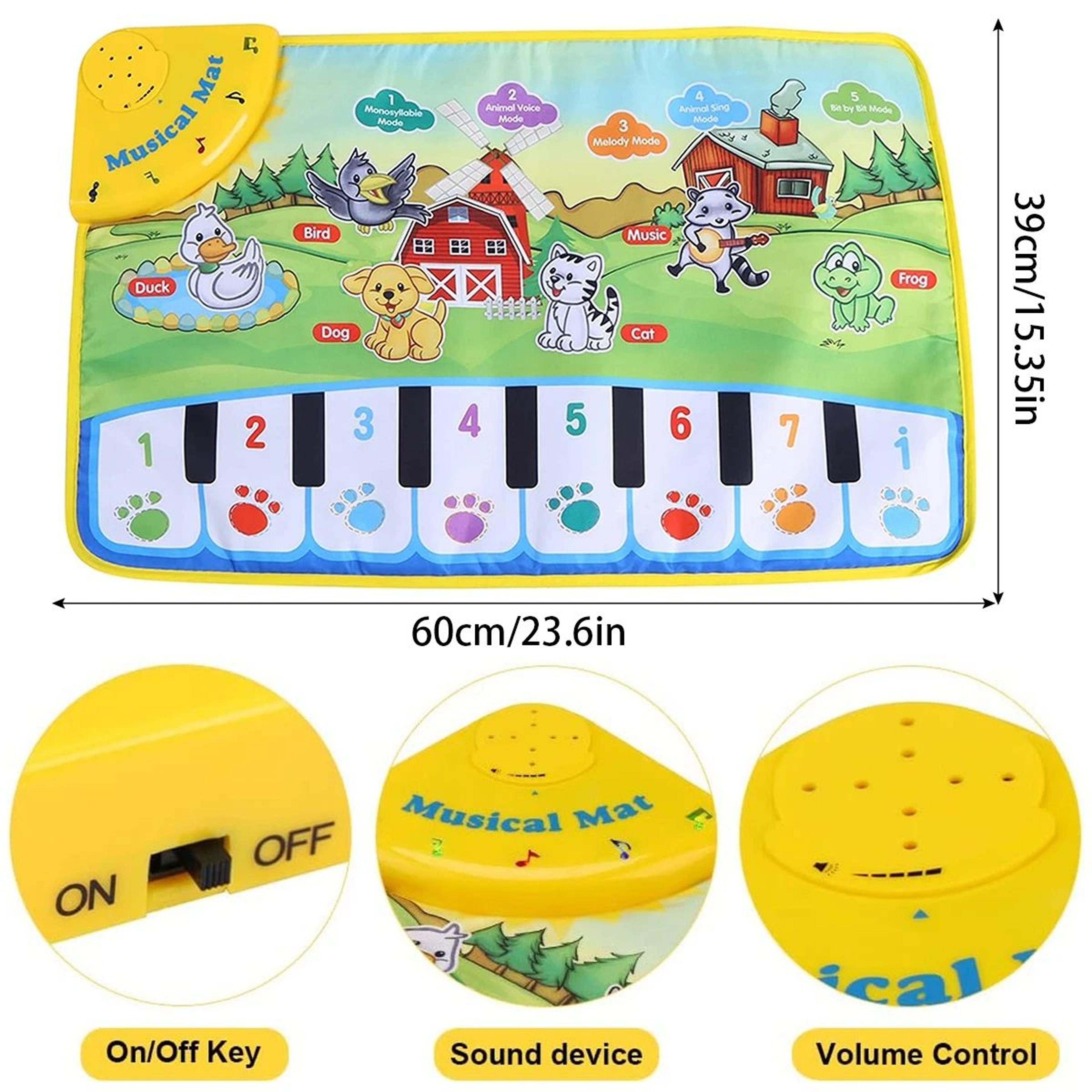 Musical Piano Mat For Toddlers  236 X 154 In Floor Keyboard Dance Mat With 8 Animal Sounds 5