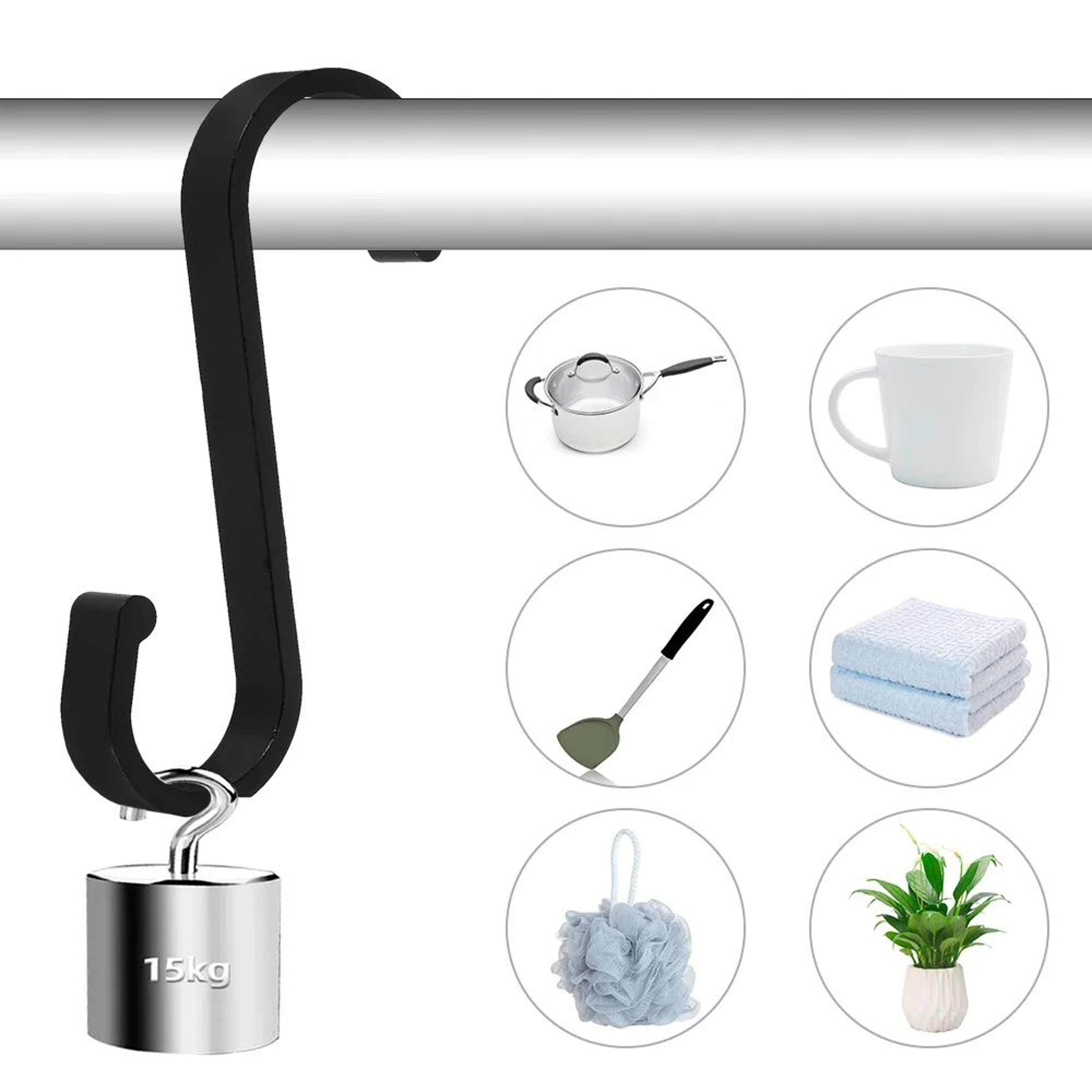 Premium 12Pack Heavy Duty S Hooks  AllPurpose Metal S Hook Hangers For Kitchen Closet  Outdoors 1