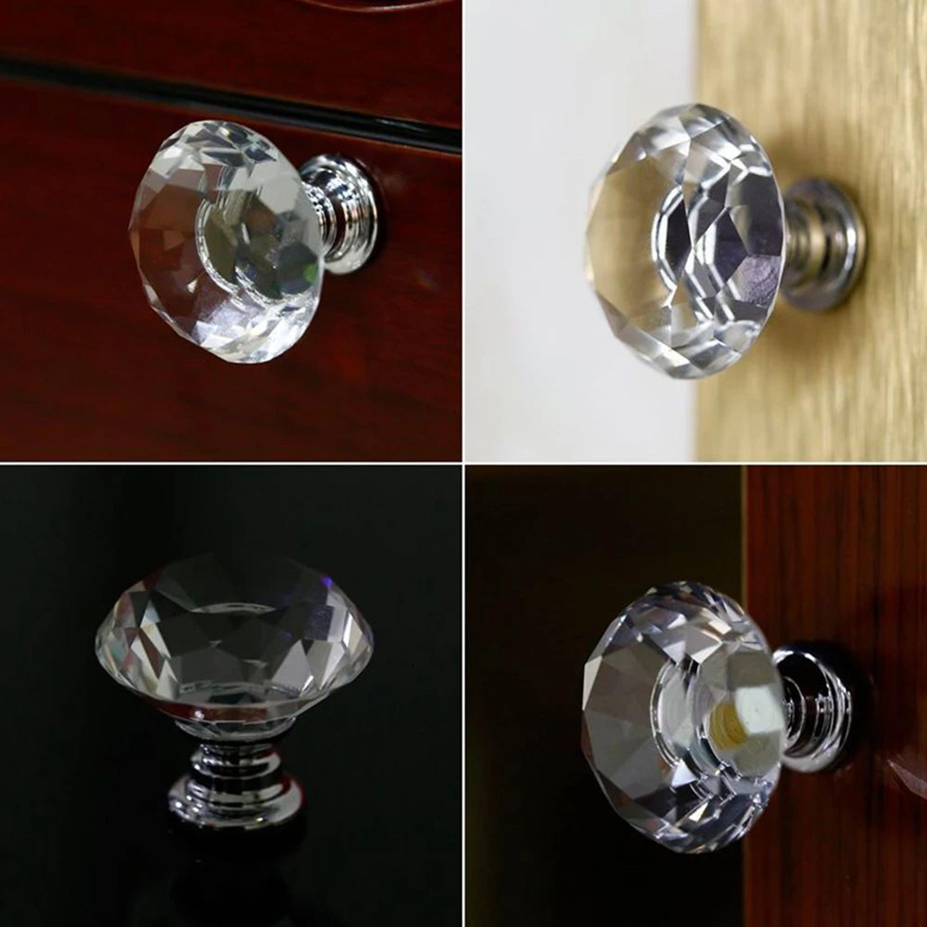 Crystal Glass Cabinet Knobs Set Of 16  Diamond Cut Decorative Furniture Handles For Cabinets  Dress 4
