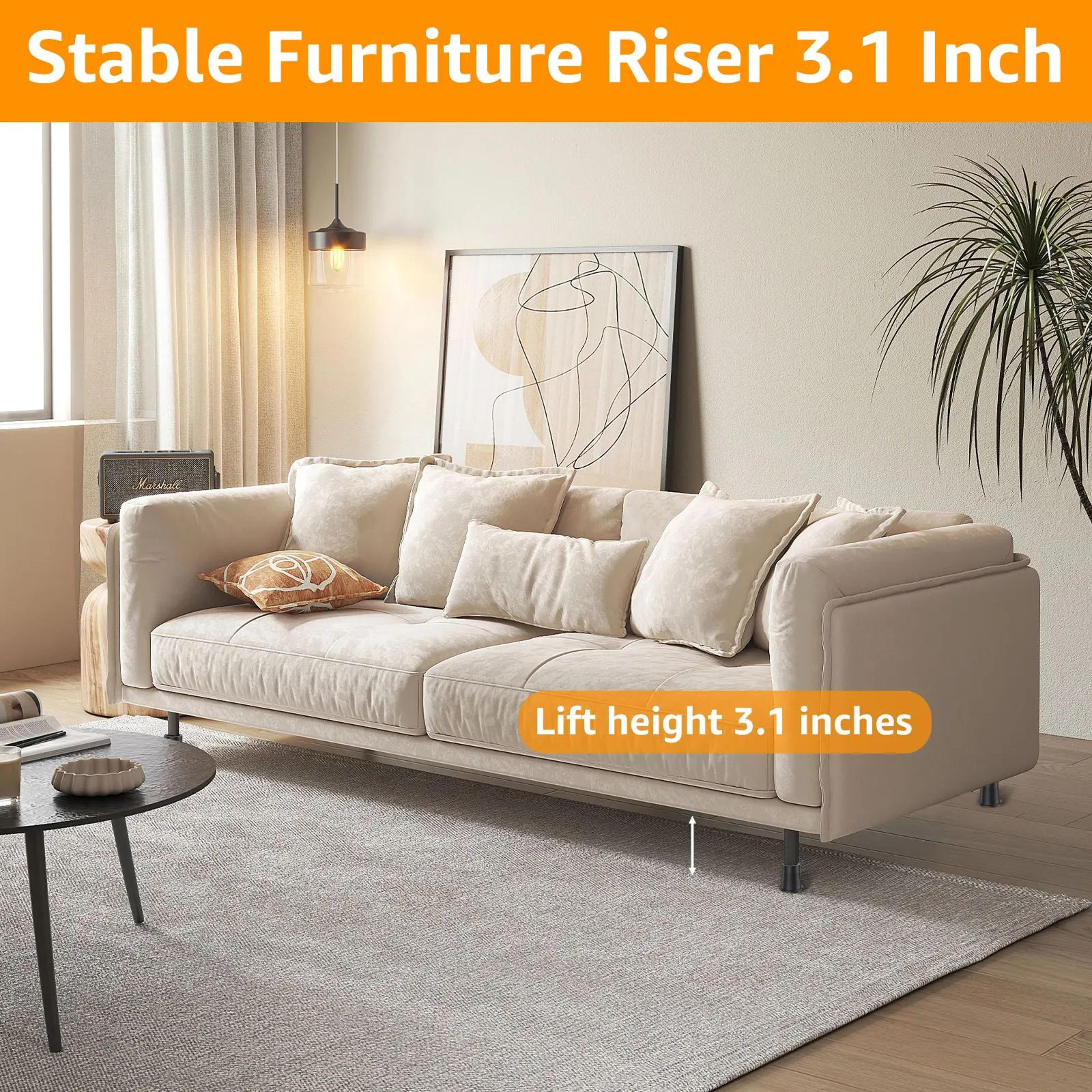 HeavyDuty Rubber Furniture Risers 46 Pack  NonSlip Bed Risers  Chair Leg Raisers With Floor Protect 1