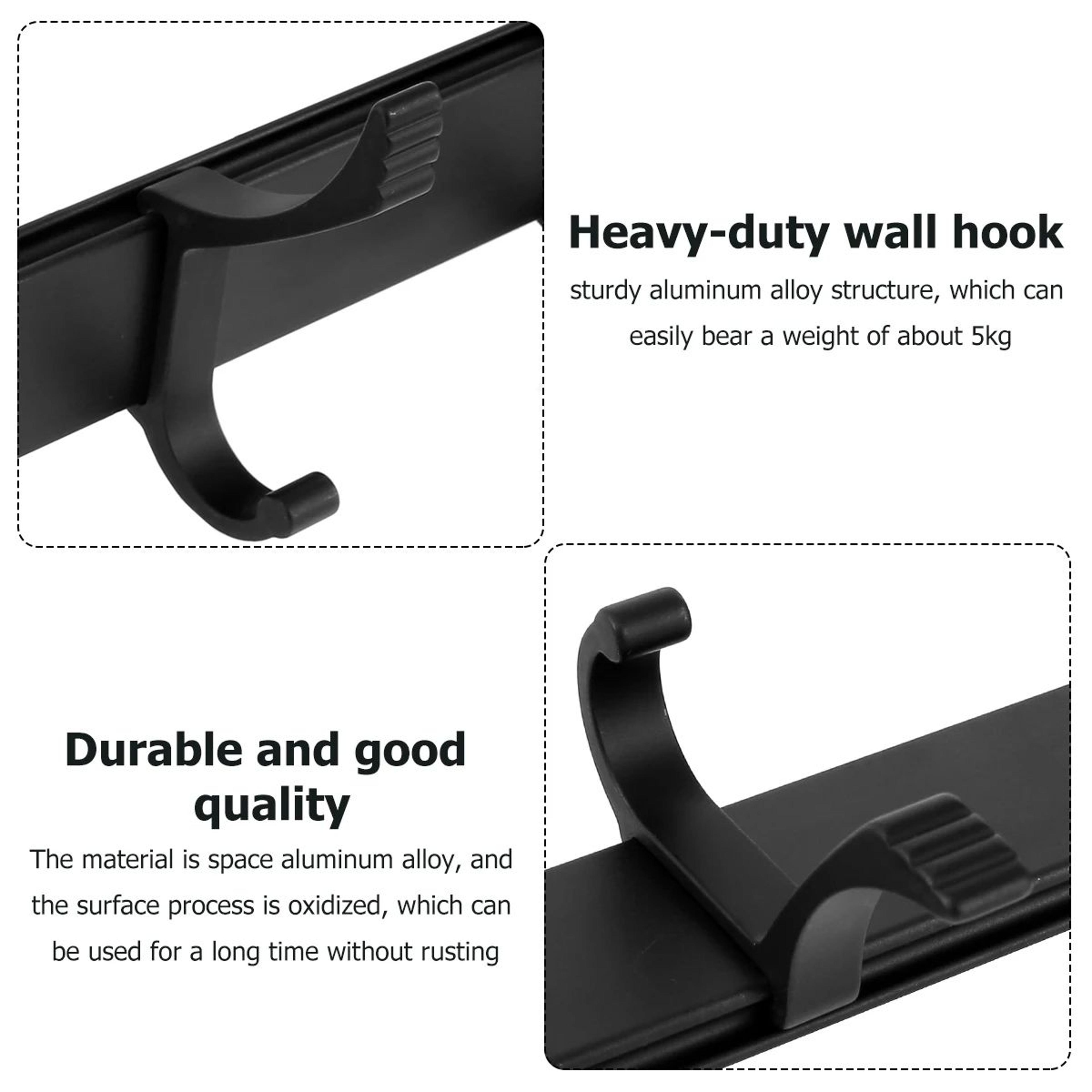 Wall Mounted Coat Rack With Movable Hooks Heavy Duty Aluminum Hook Rail For Entryway And Bathroom 1