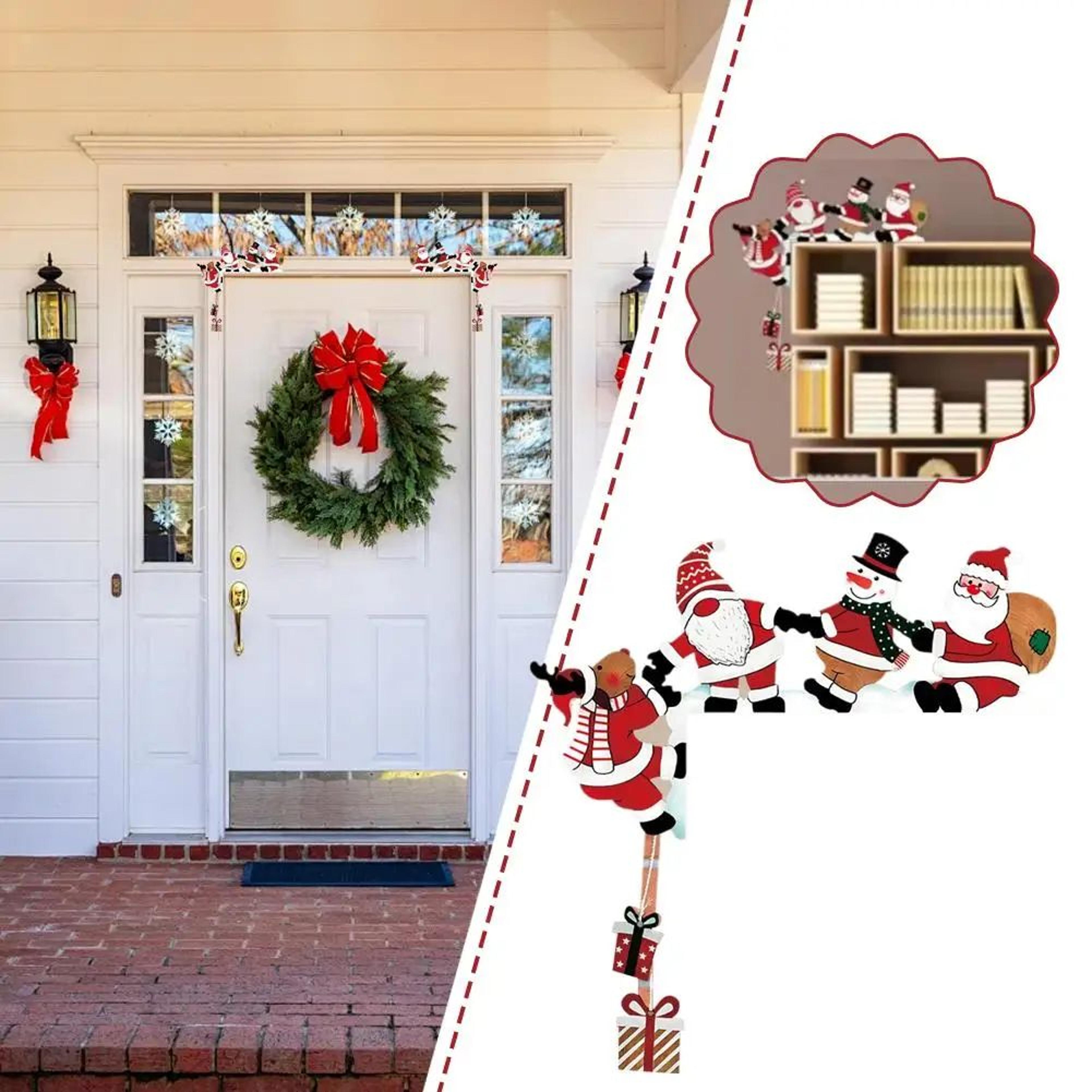 Christmas Door Corner Decor Wooden Santa  Friends Door Frame Decoration 6