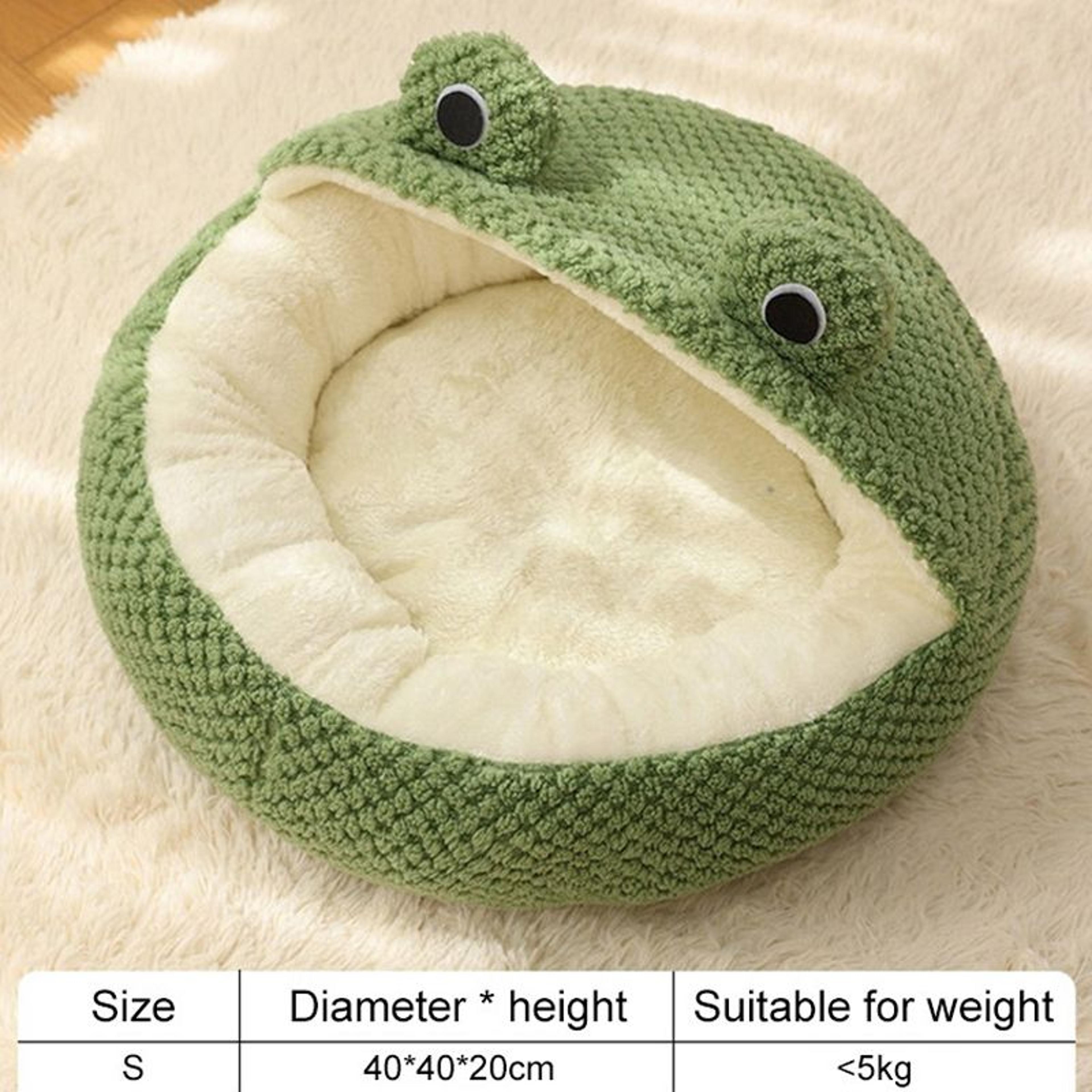 Plush Frog Cozy Pet Nest Warm SemiEnclosed Dog  Cat Bed 7
