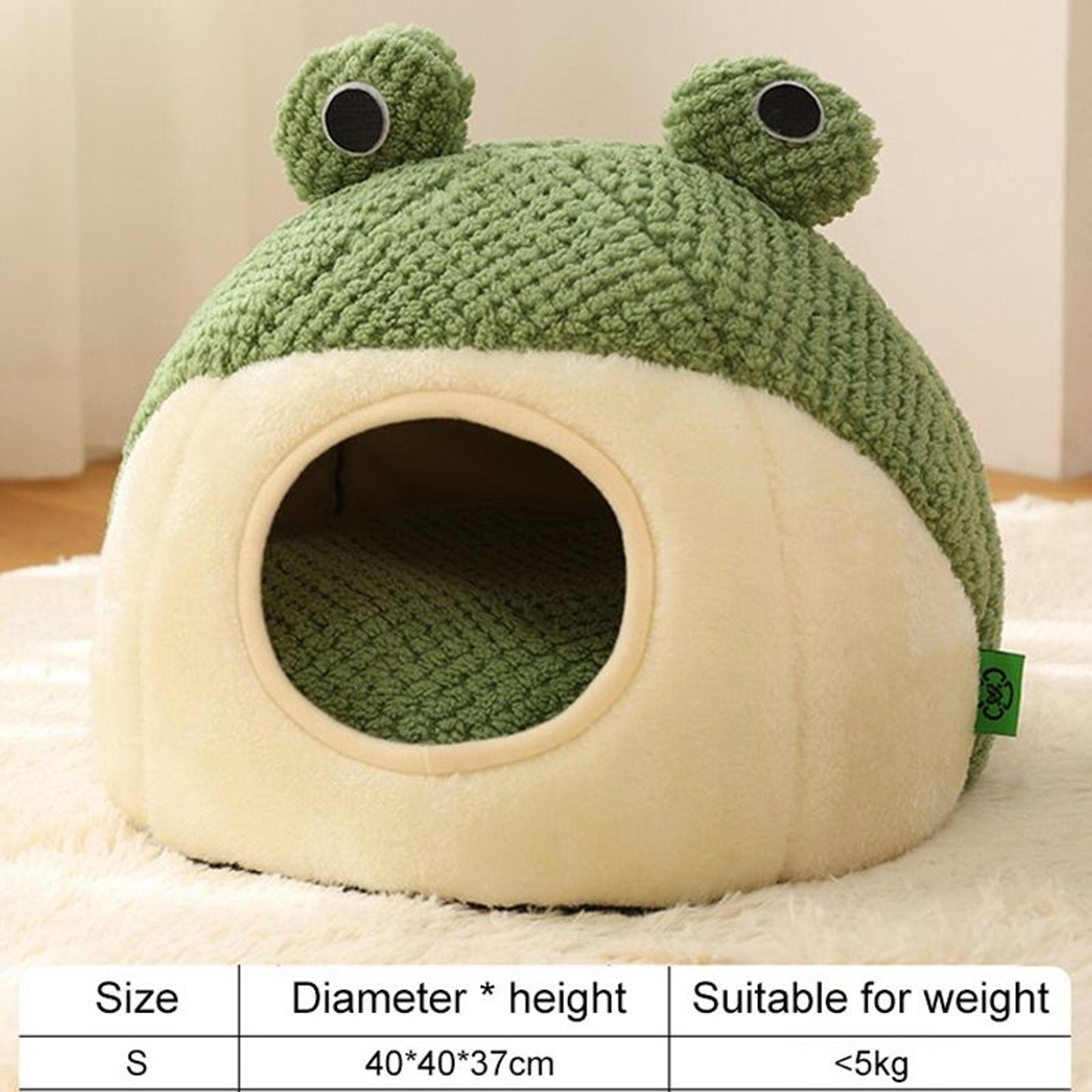 Plush Frog Cozy Pet Nest Warm SemiEnclosed Dog  Cat Bed 8