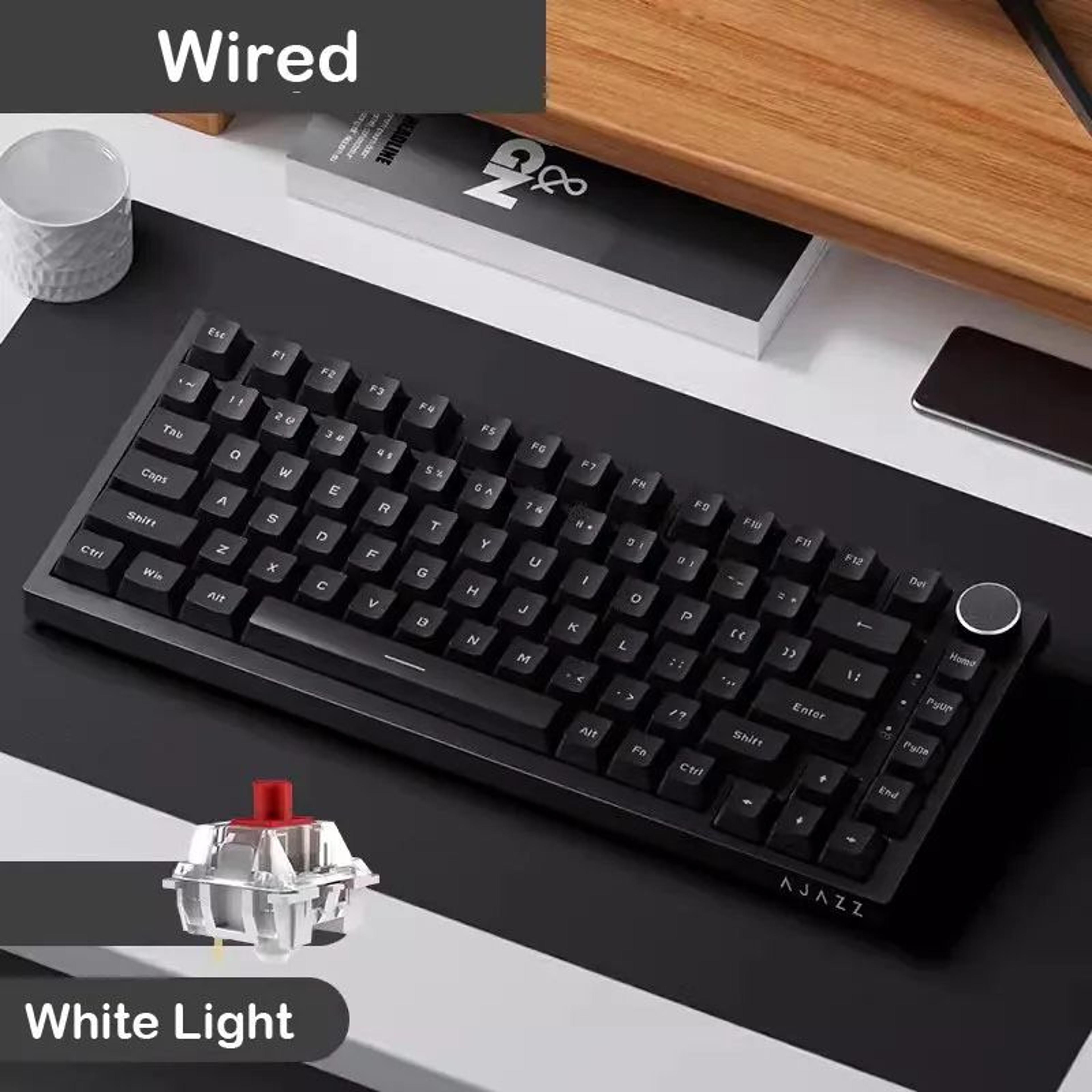 ajazz ak820 70% hot-swappable mechanical keyboard with rgb & tri-mode wireless