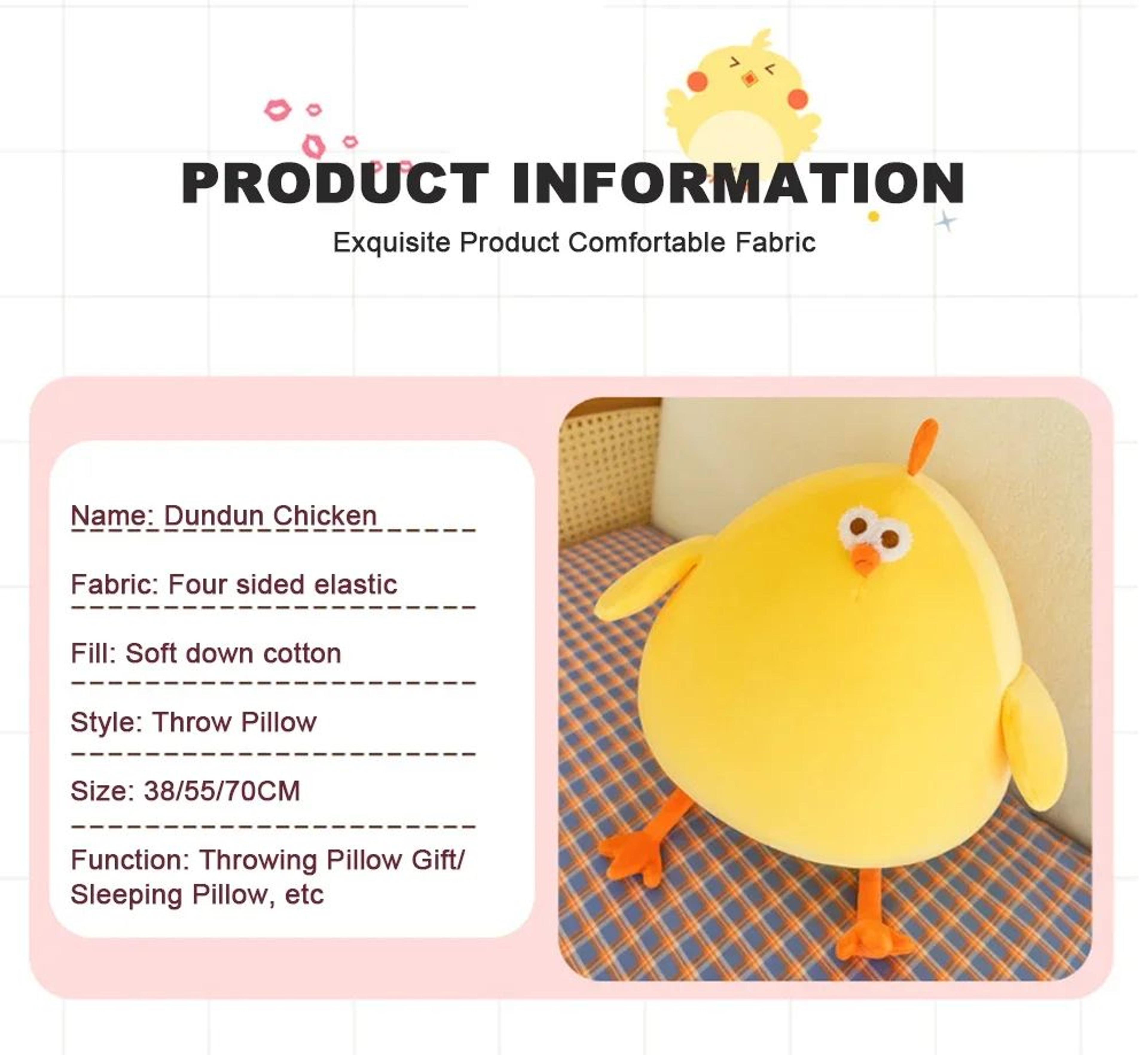Funny Fat Chicken Plush Pillow Neck Cushion  Soft Stuffed Animal Comfort Buddy 6