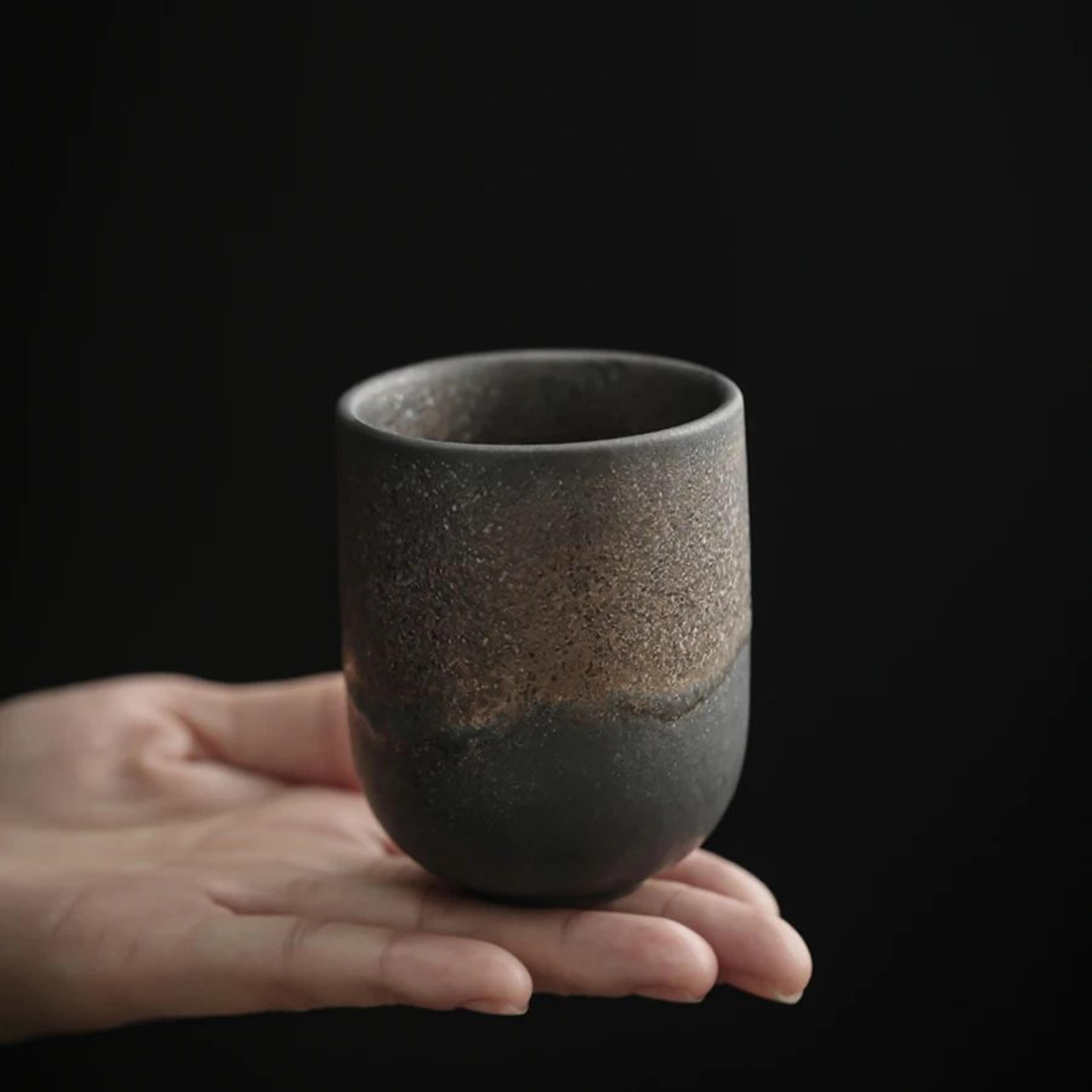 Japanese Stoneware Tea Cup 130ml Vintage Ceramic Sipping Mug 11