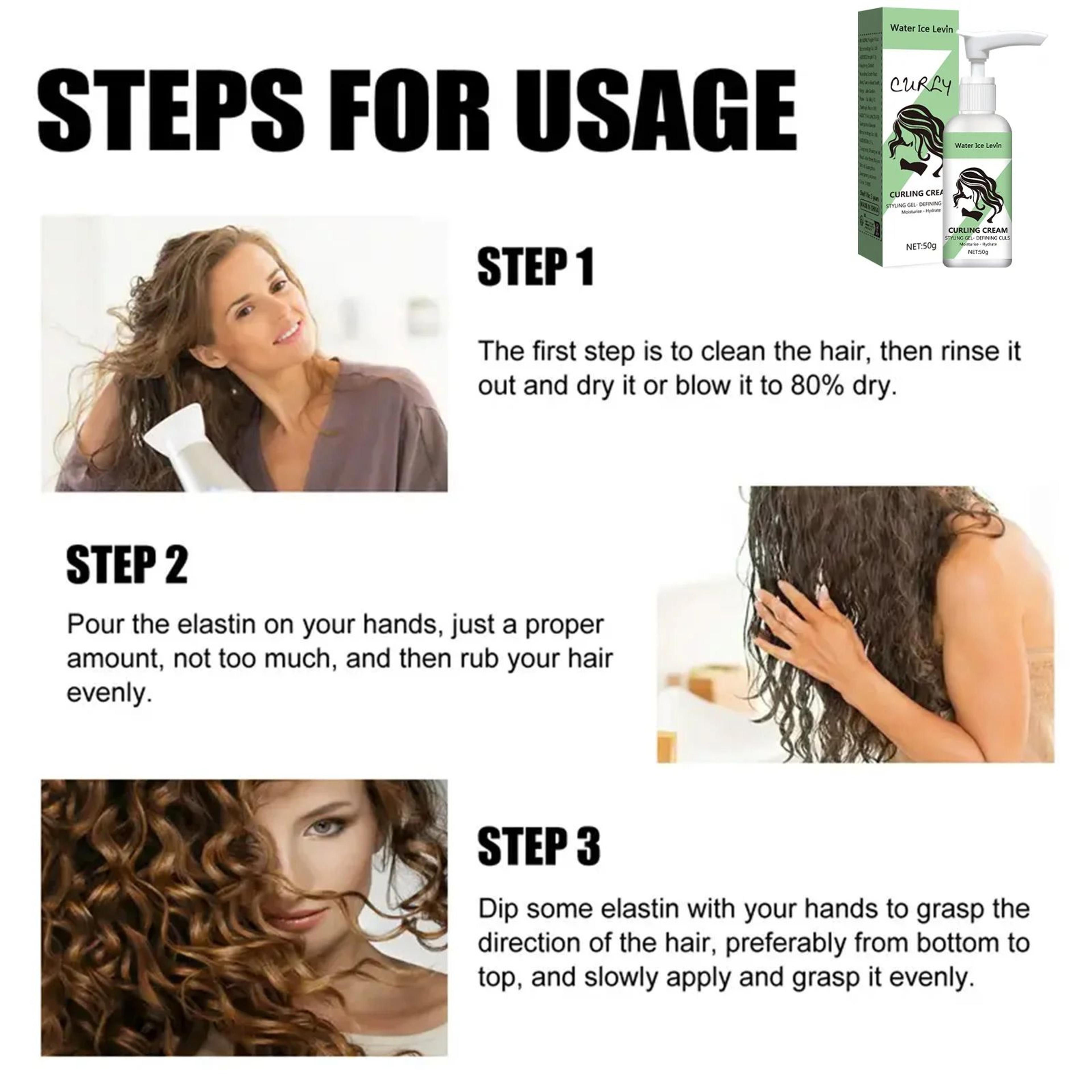 Curly Hair Styling Cream  Moisturizing Curl Defining Cream For Soft Shiny FrizzFree Curls 4