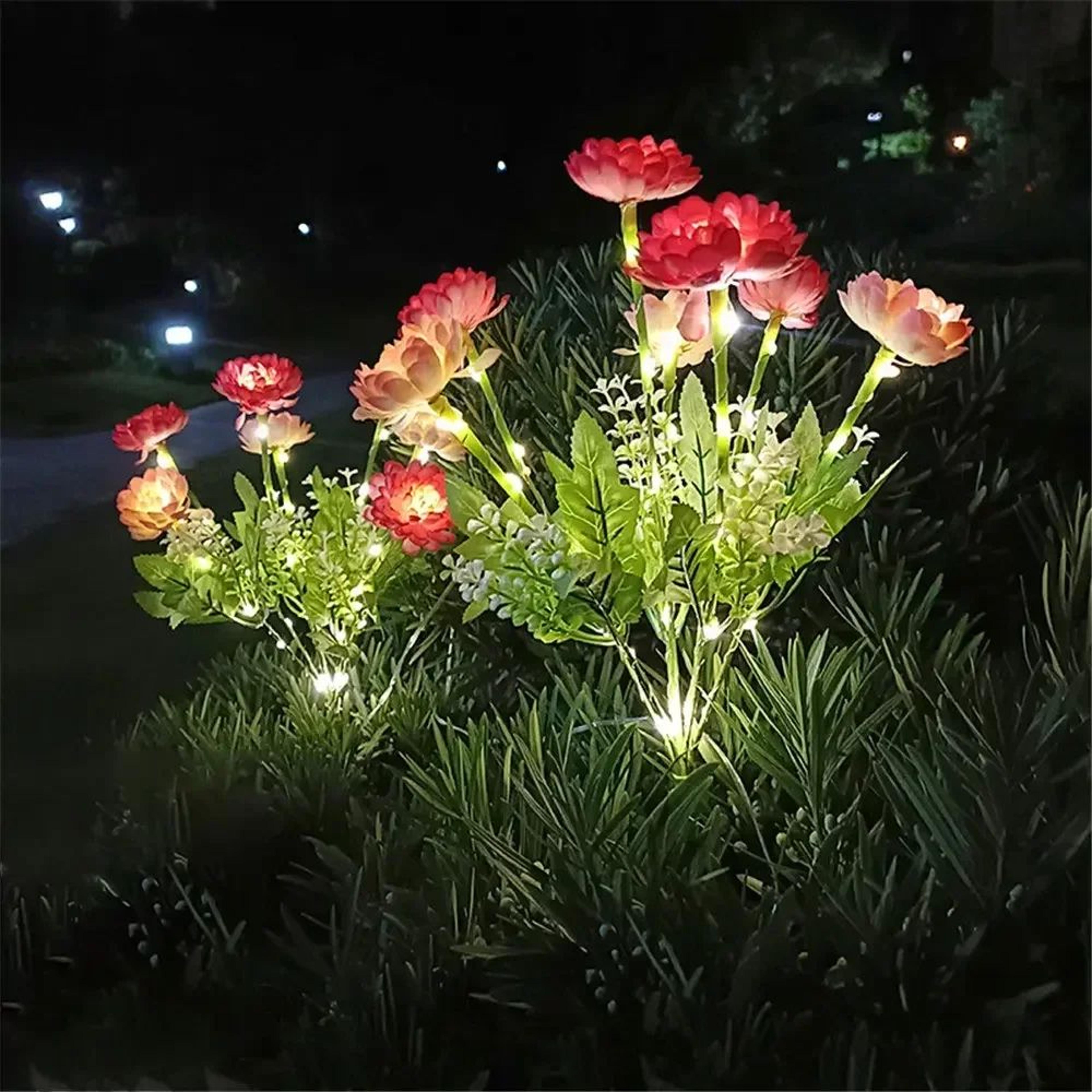 Solar Snow Lotus Garden Light  Waterproof Solar Flower Stake For Outdoor Pathway  Patio Decor 1