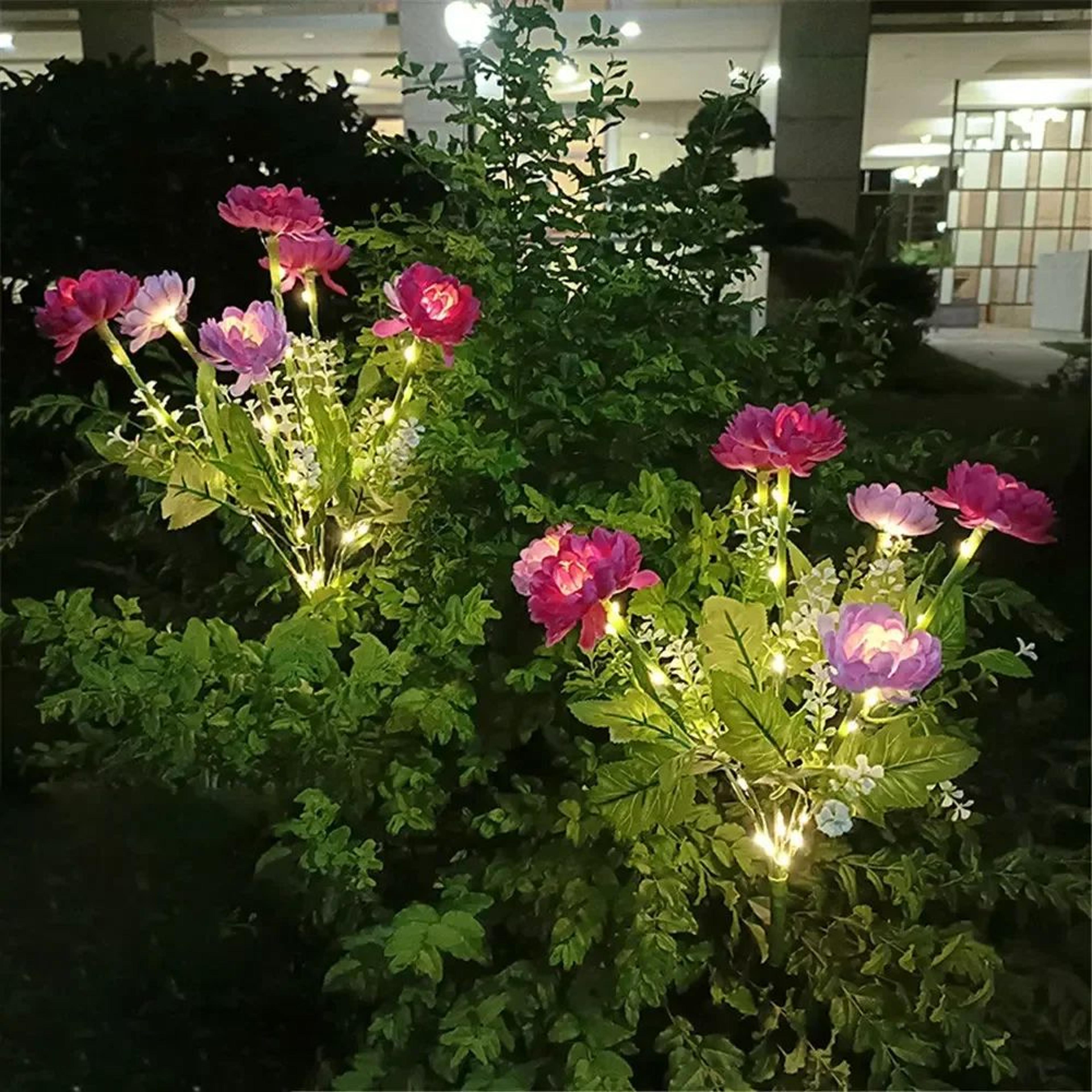 Solar Snow Lotus Garden Light  Waterproof Solar Flower Stake For Outdoor Pathway  Patio Decor 6
