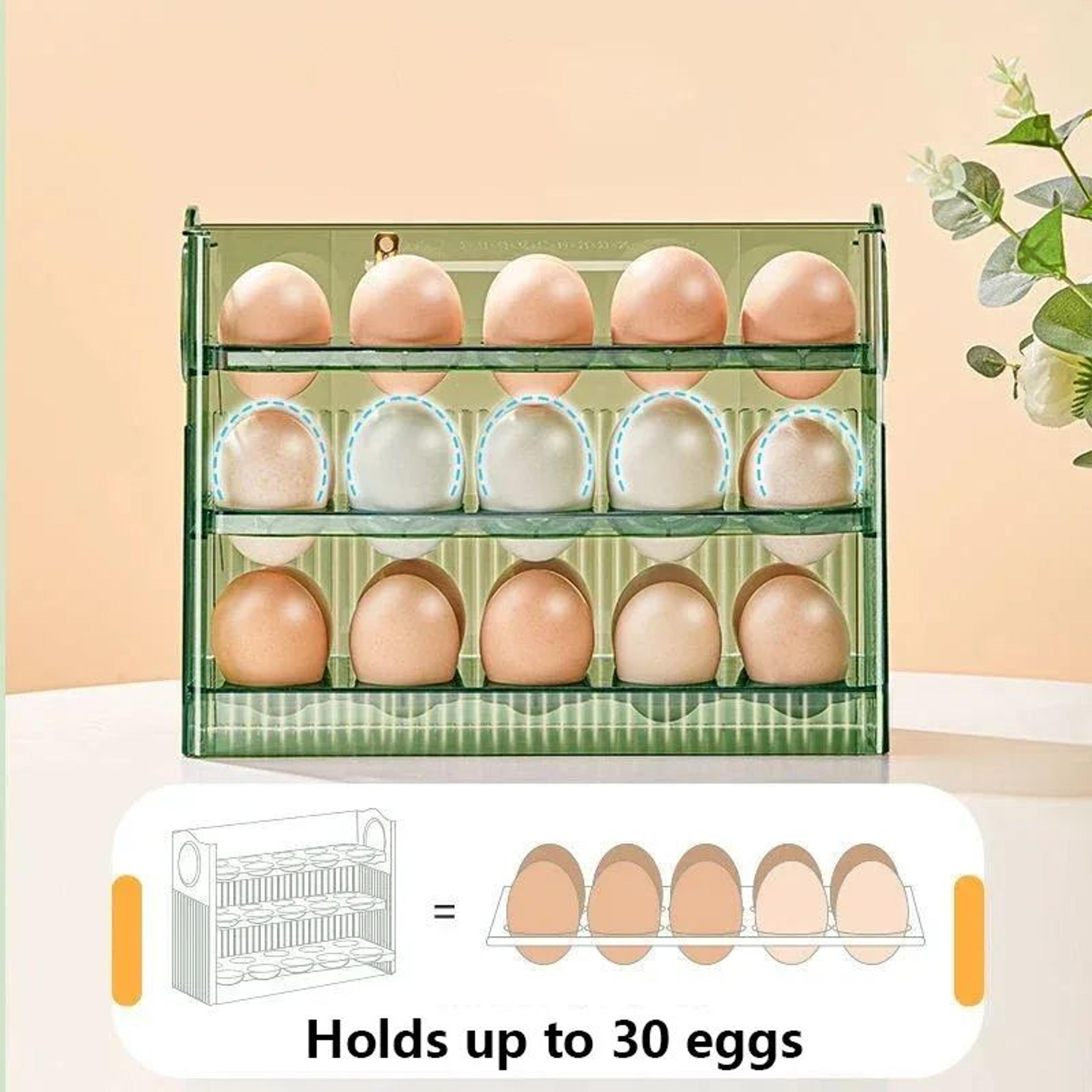 Reversible Refrigerator Egg Organizer Side Door Holder Stackable Egg Tray Storage Box 3