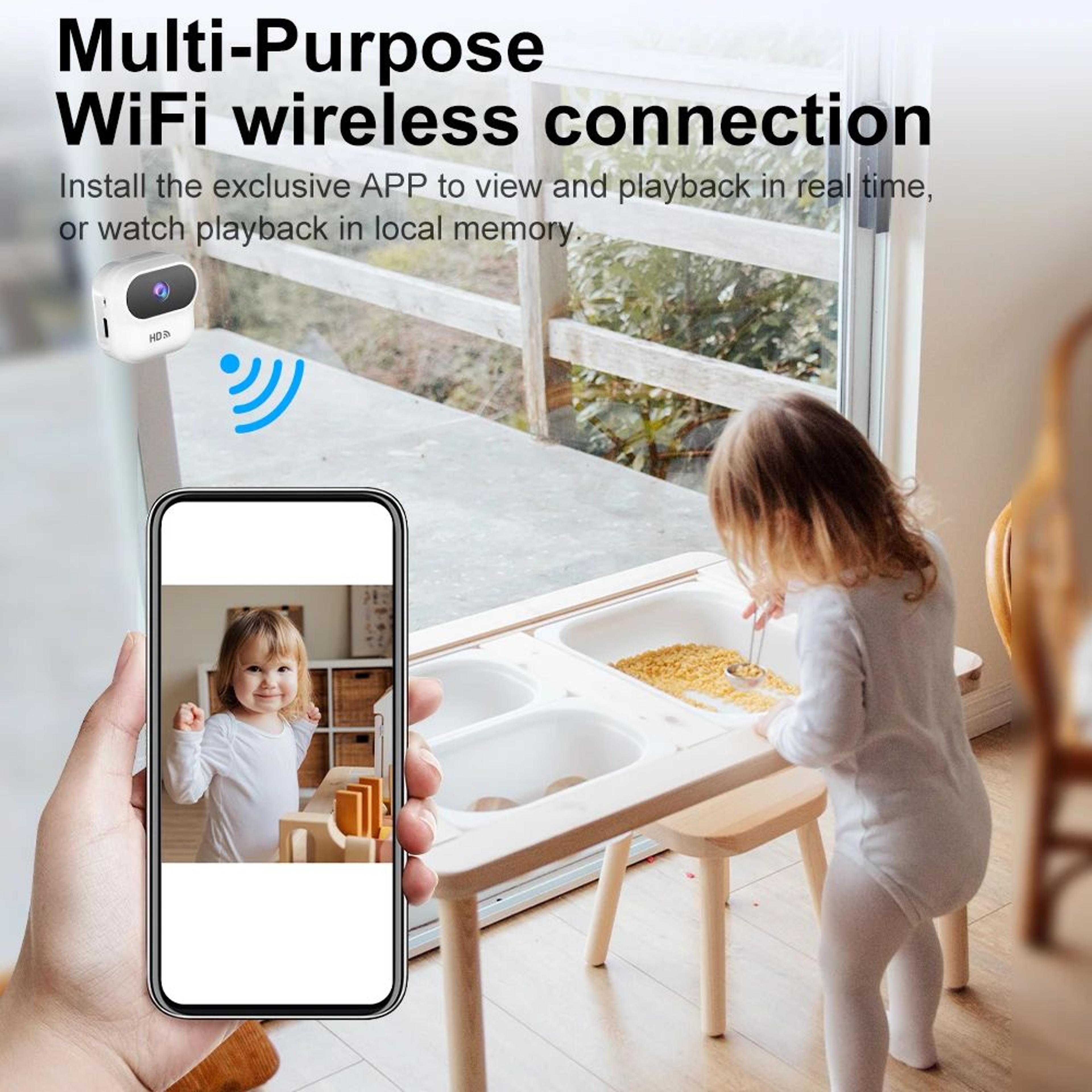 Ourlife A800 Mini WiFi Security Camera 1080P HD Indoor Surveillance Cam With Motion Tracking 4