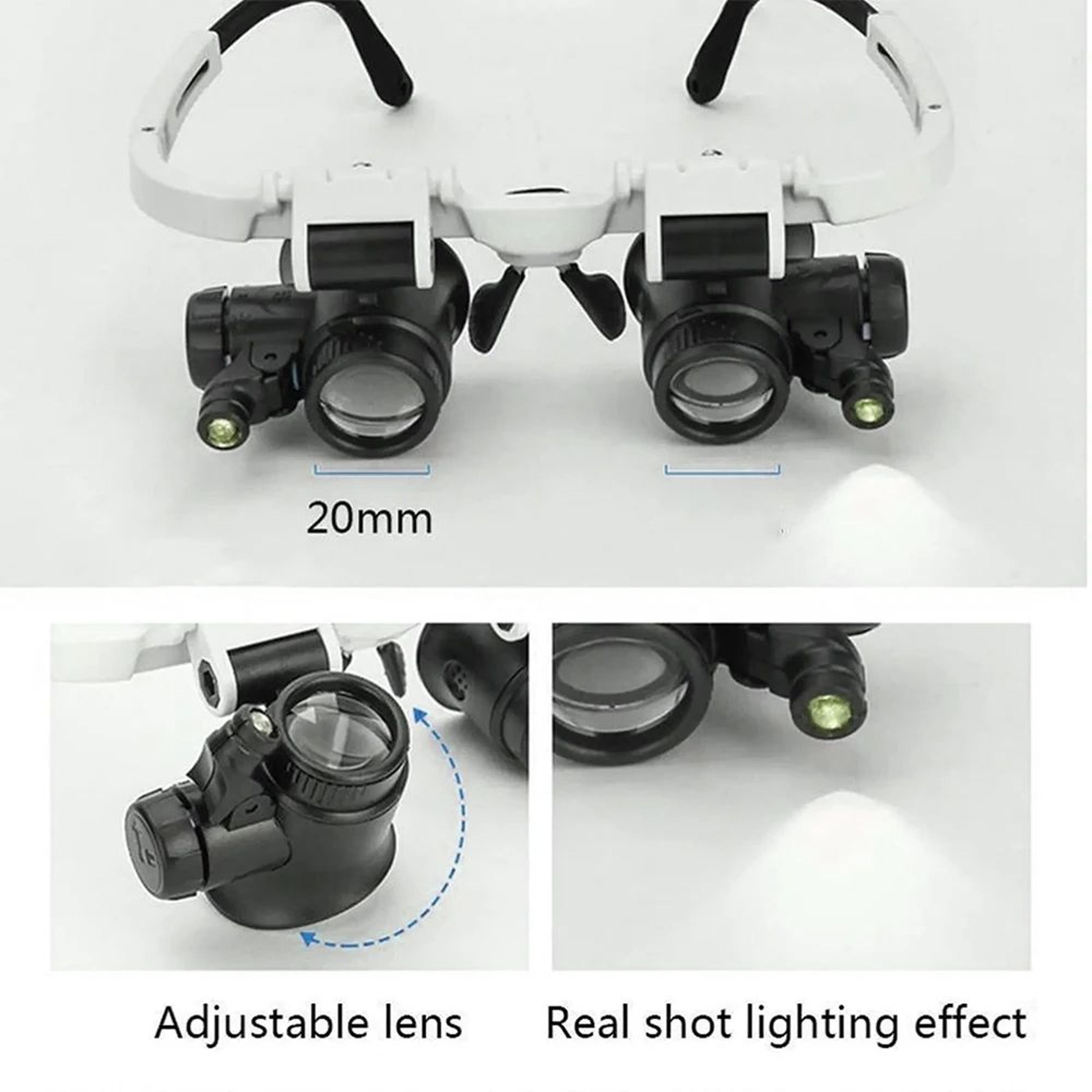 PrecisionView LED Headband Magnifying Glasses  Adjustable 2X23X Headband Magnifier For Jewelry  Rep 1