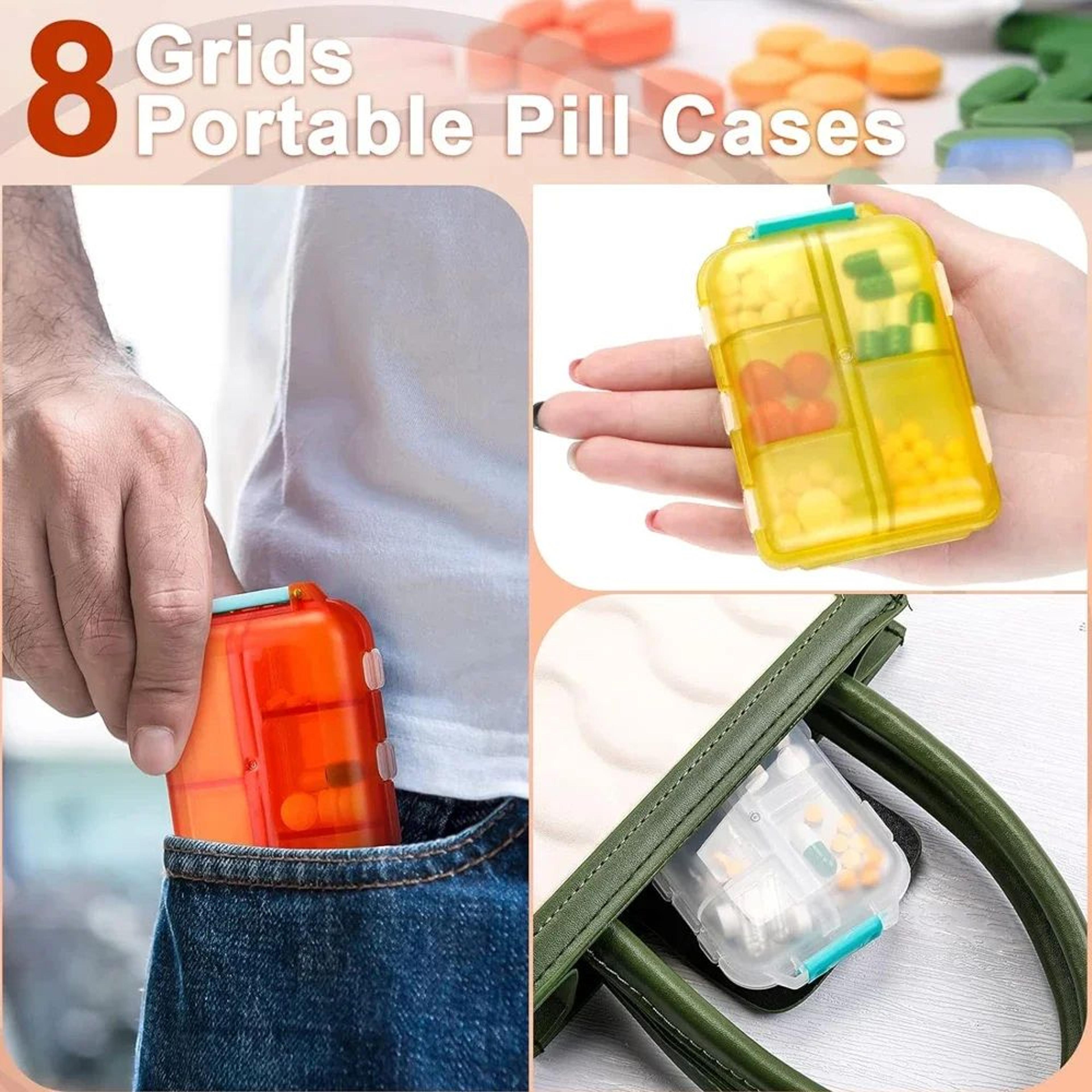 Travel Pill Organizer Box  10Grid Portable Weekly Pill Case For Purse  Pocket 5