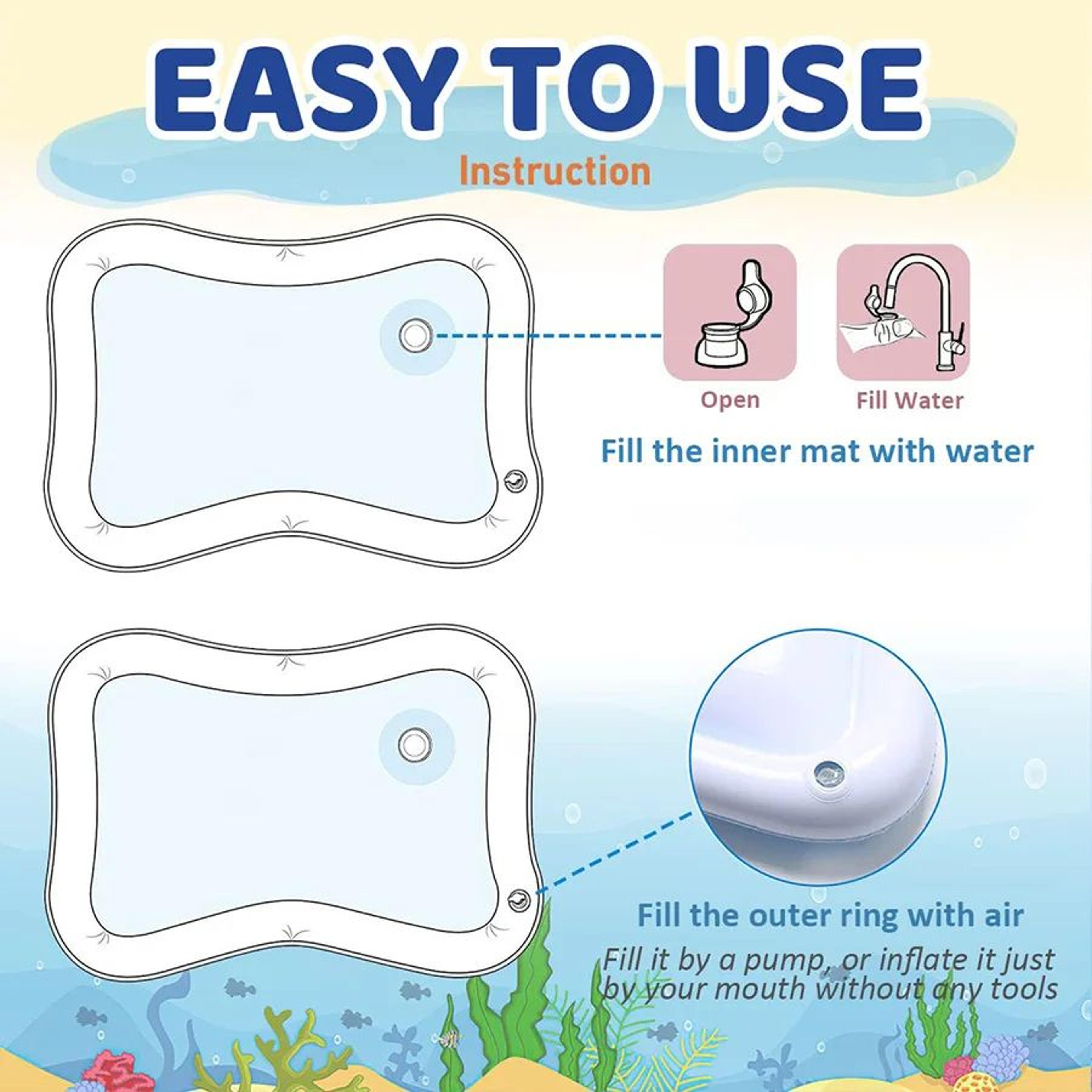 Inflatable Baby Water Play Mat For Tummy Time  Sensory Development 5