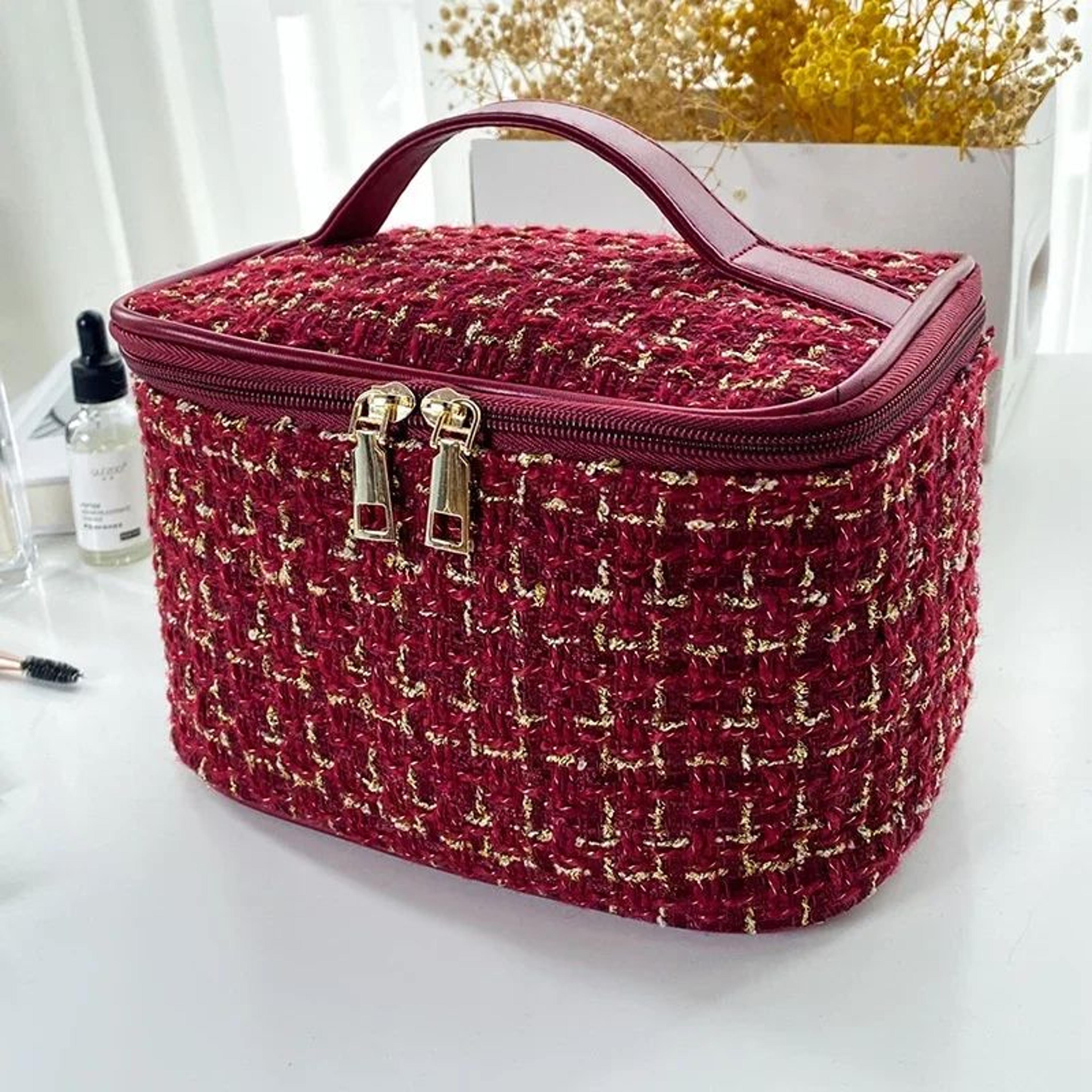 Knitted Travel Cosmetic Bag  Large Capacity Portable Makeup Organizer For Women 7