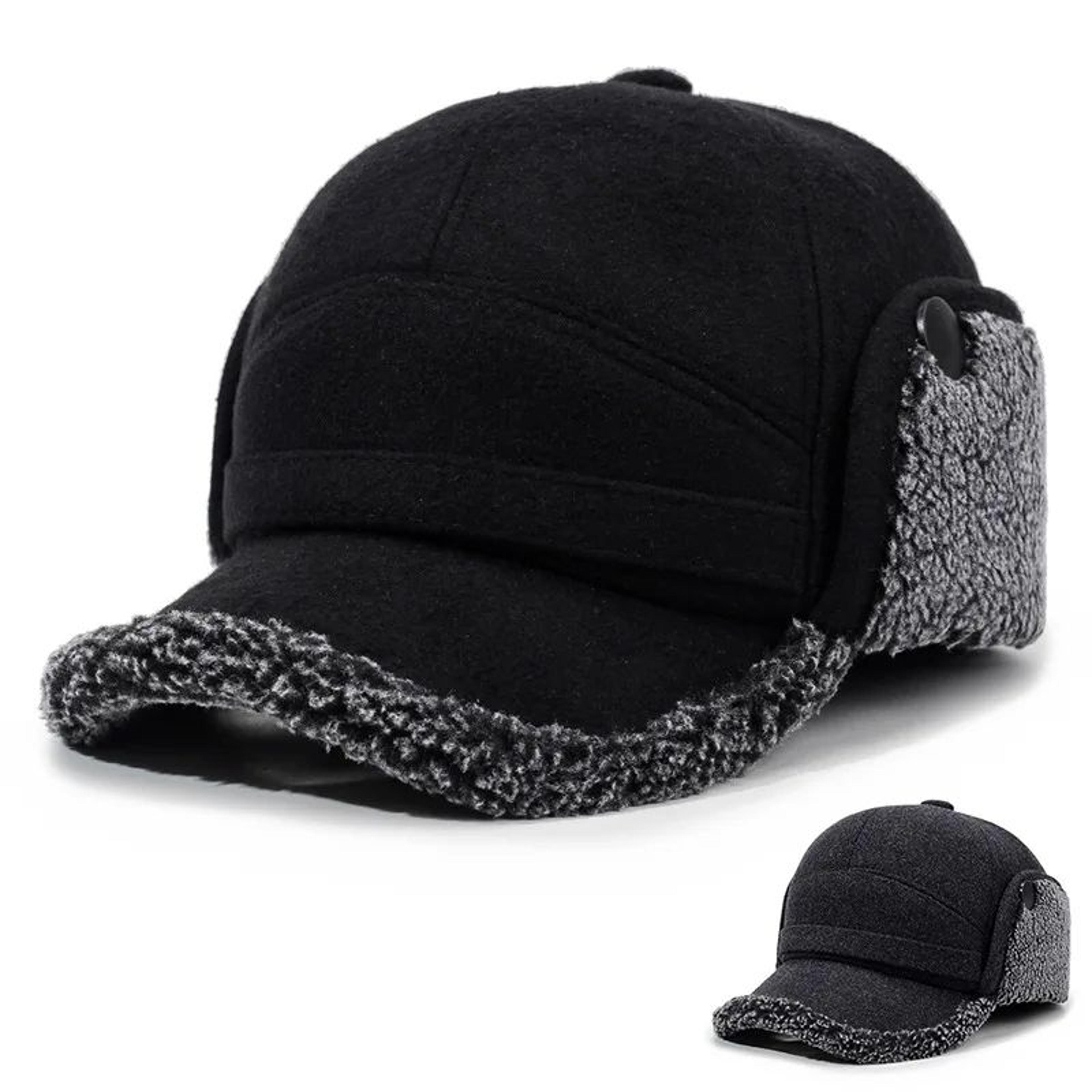 Mens Fleece Baseball Cap With Ear Flaps  Warm Lei Feng Winter Hat For Outdoors 0