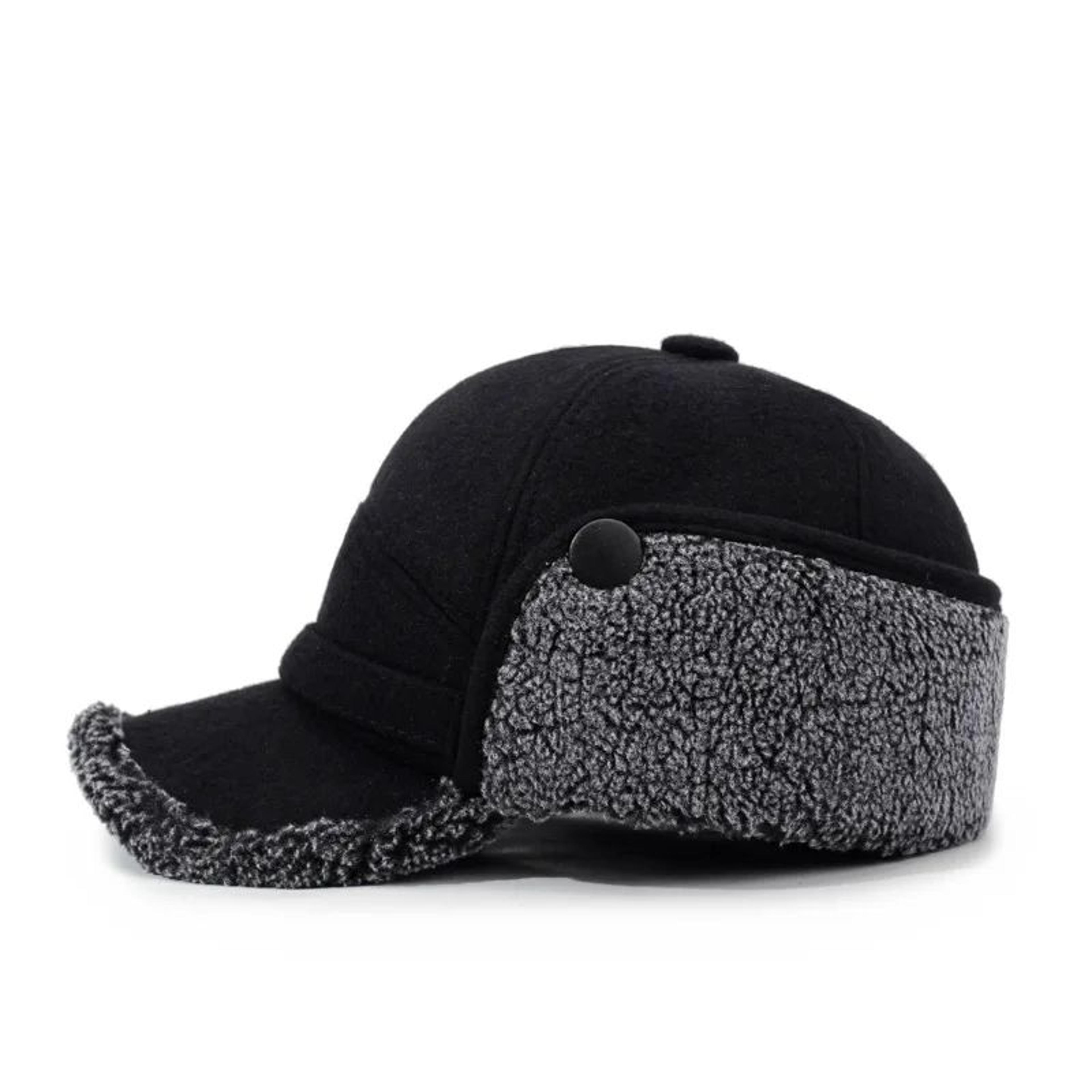 Mens Fleece Baseball Cap With Ear Flaps  Warm Lei Feng Winter Hat For Outdoors 2