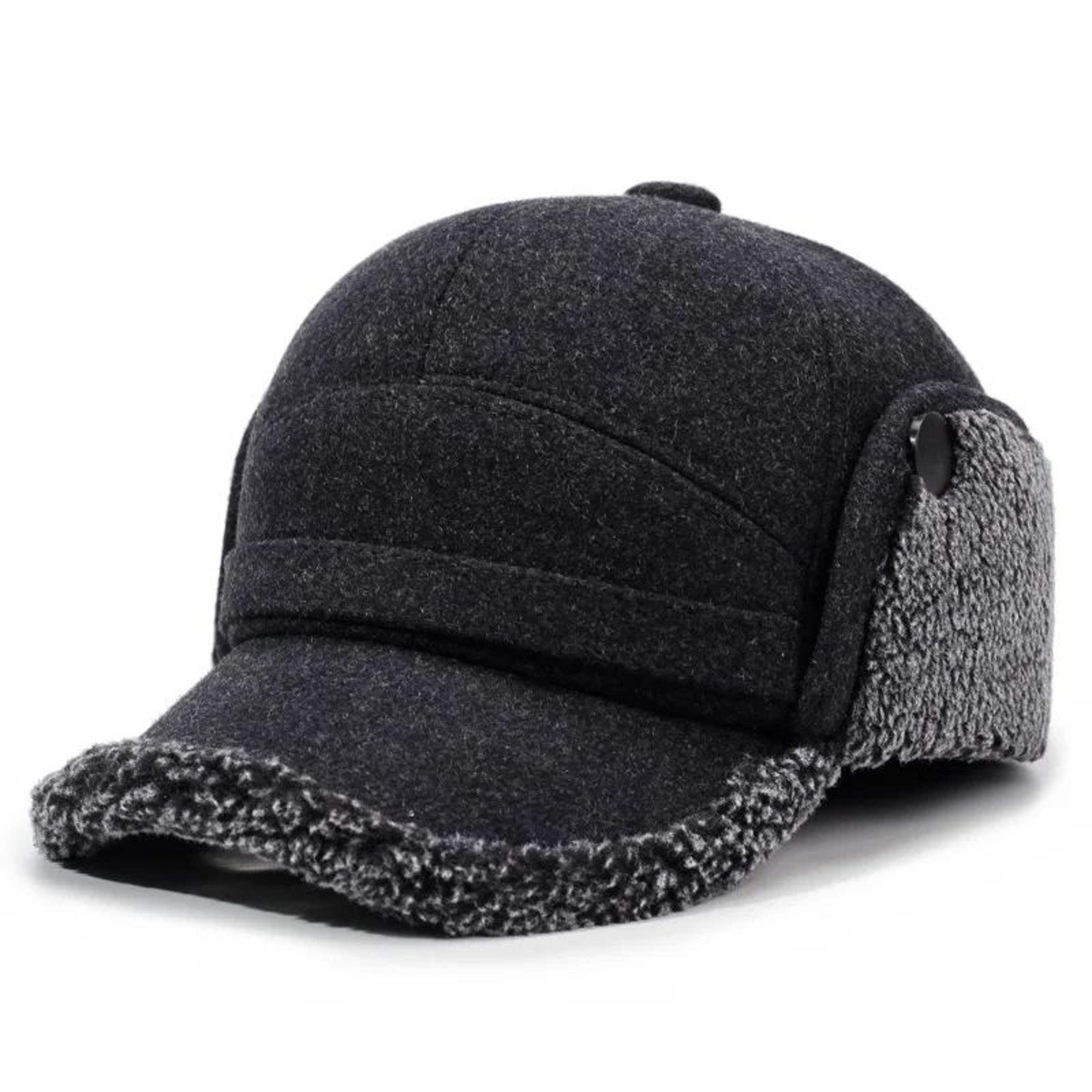 Mens Fleece Baseball Cap With Ear Flaps  Warm Lei Feng Winter Hat For Outdoors 5