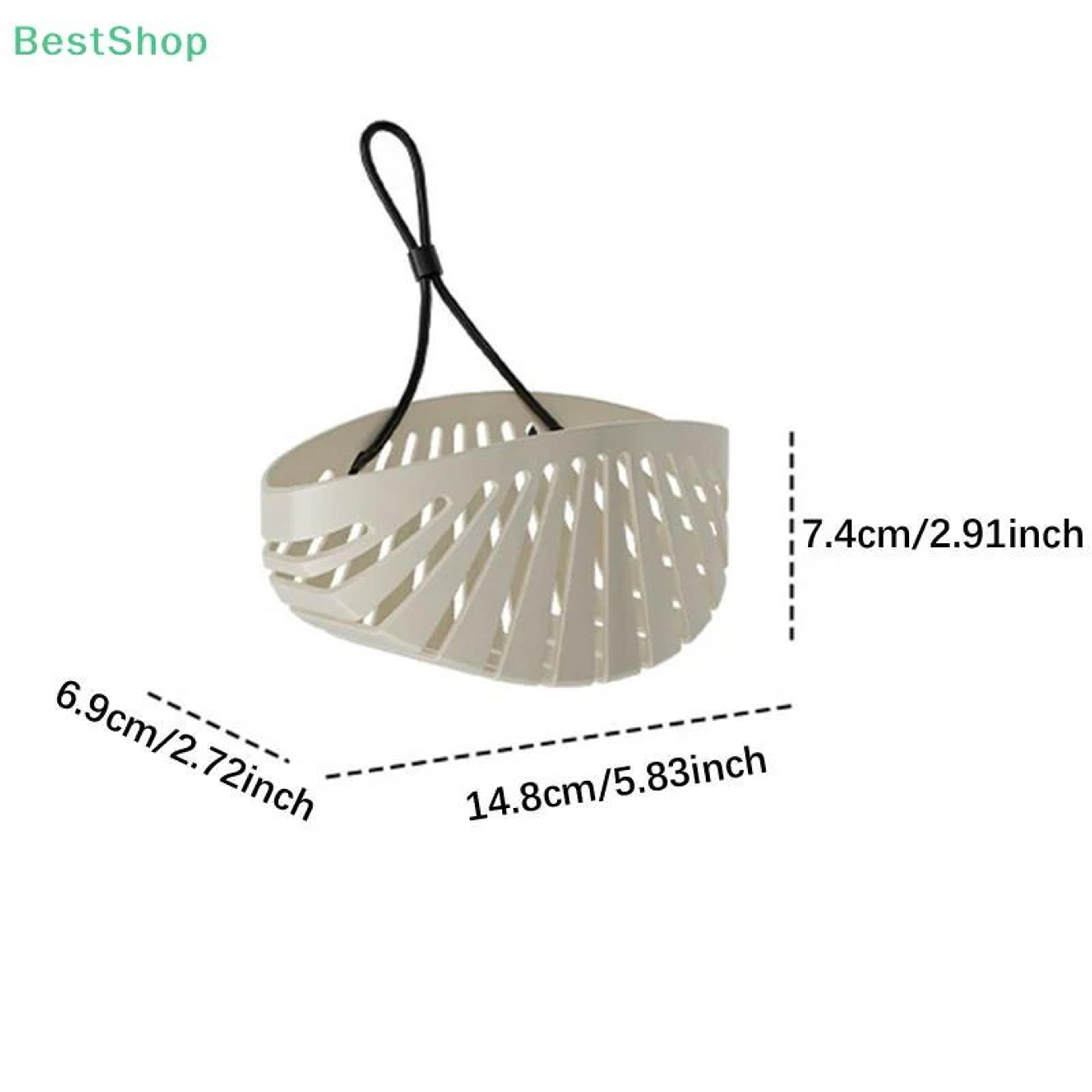 Cream Shell Sink Organizer  DrillFree Faucet Drain Rack Hanging Storage Basket 5