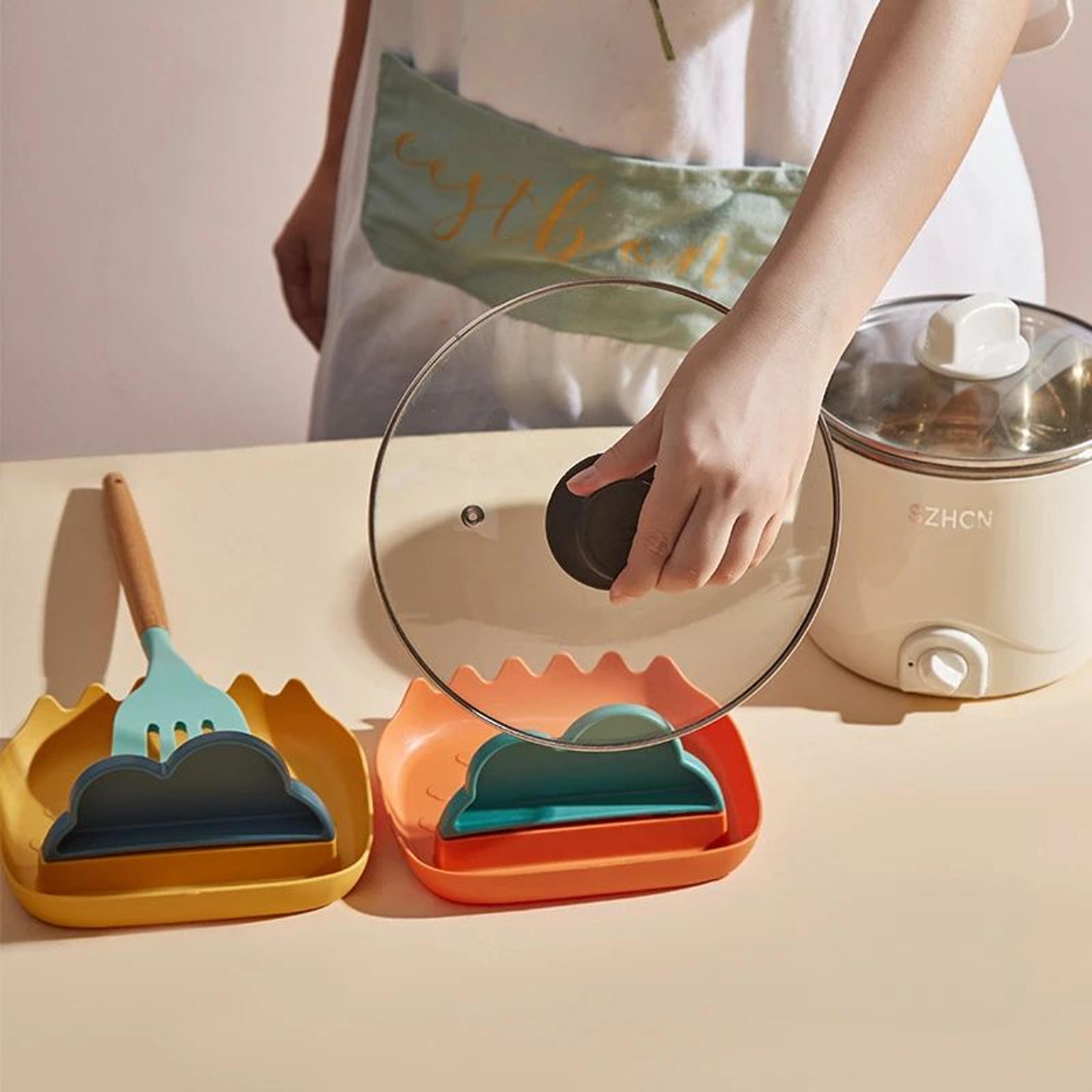 SpaceSaving Kitchen Pot Lid And Utensil Organizer Rack 0