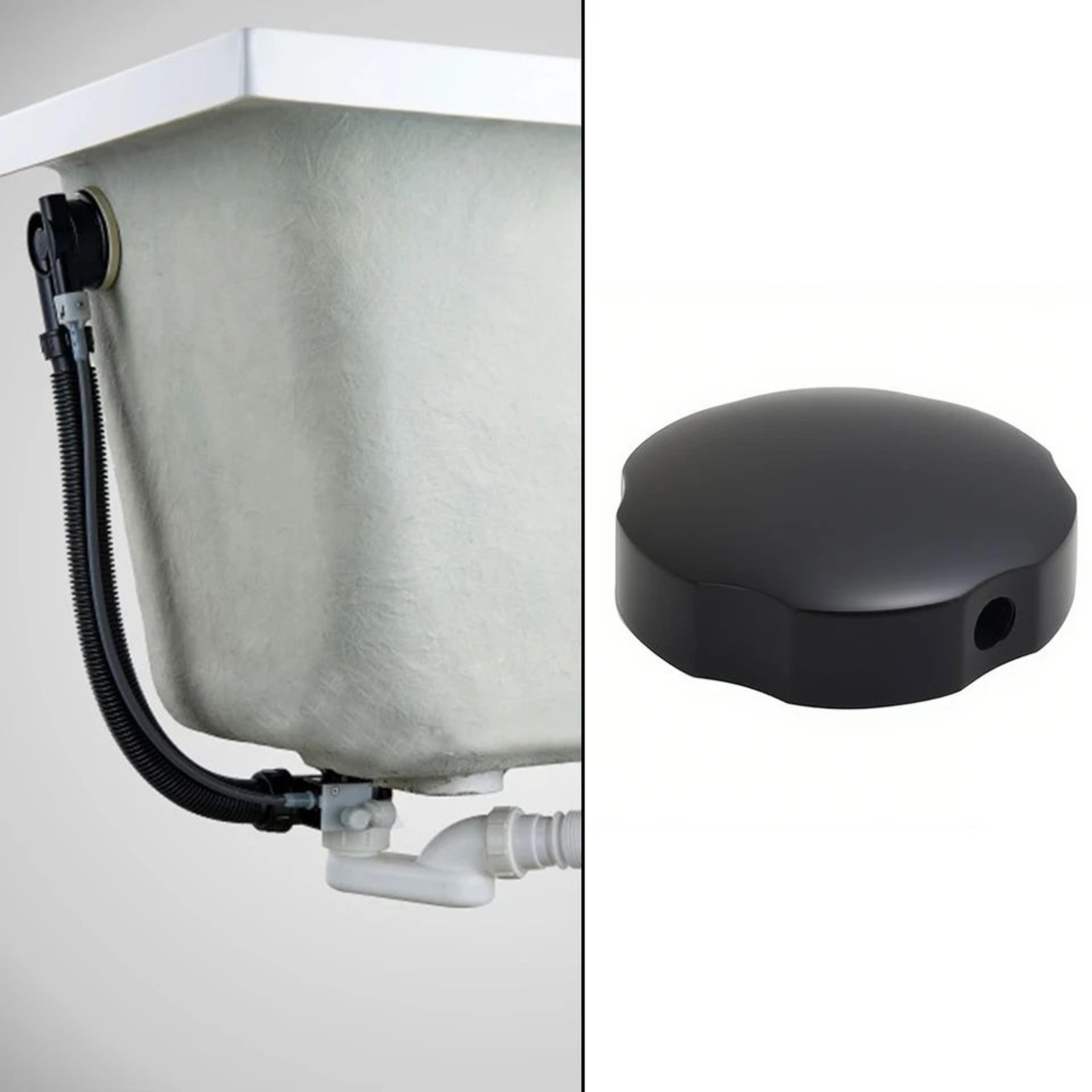 Premium Brass Bathtub Overflow Knob 74mm  Rotating Bath Drain Control Knob In Matte Black 2