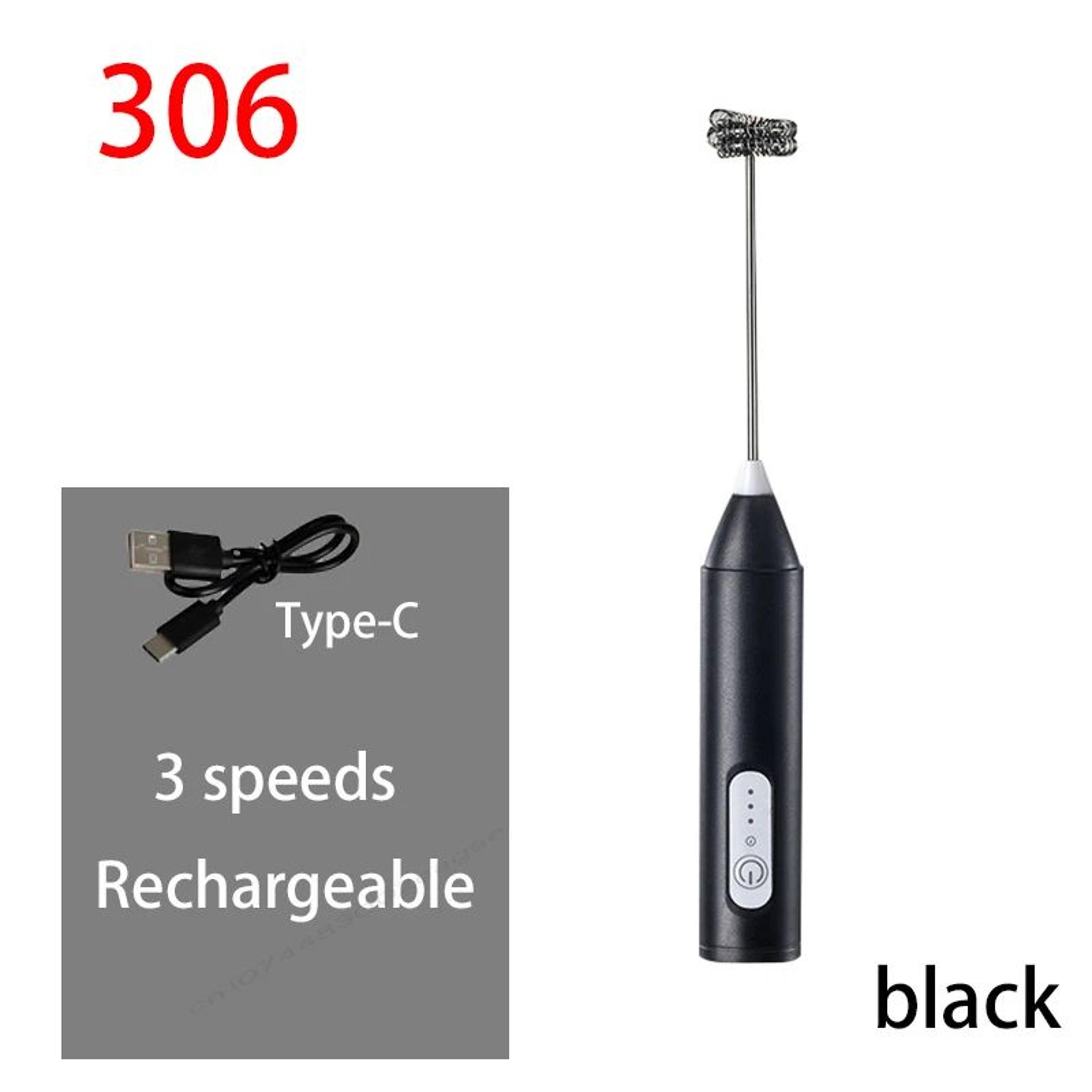 Rechargeable 3Speed Electric Milk Frother  Egg Beater  Handheld Coffee Foam Maker 10