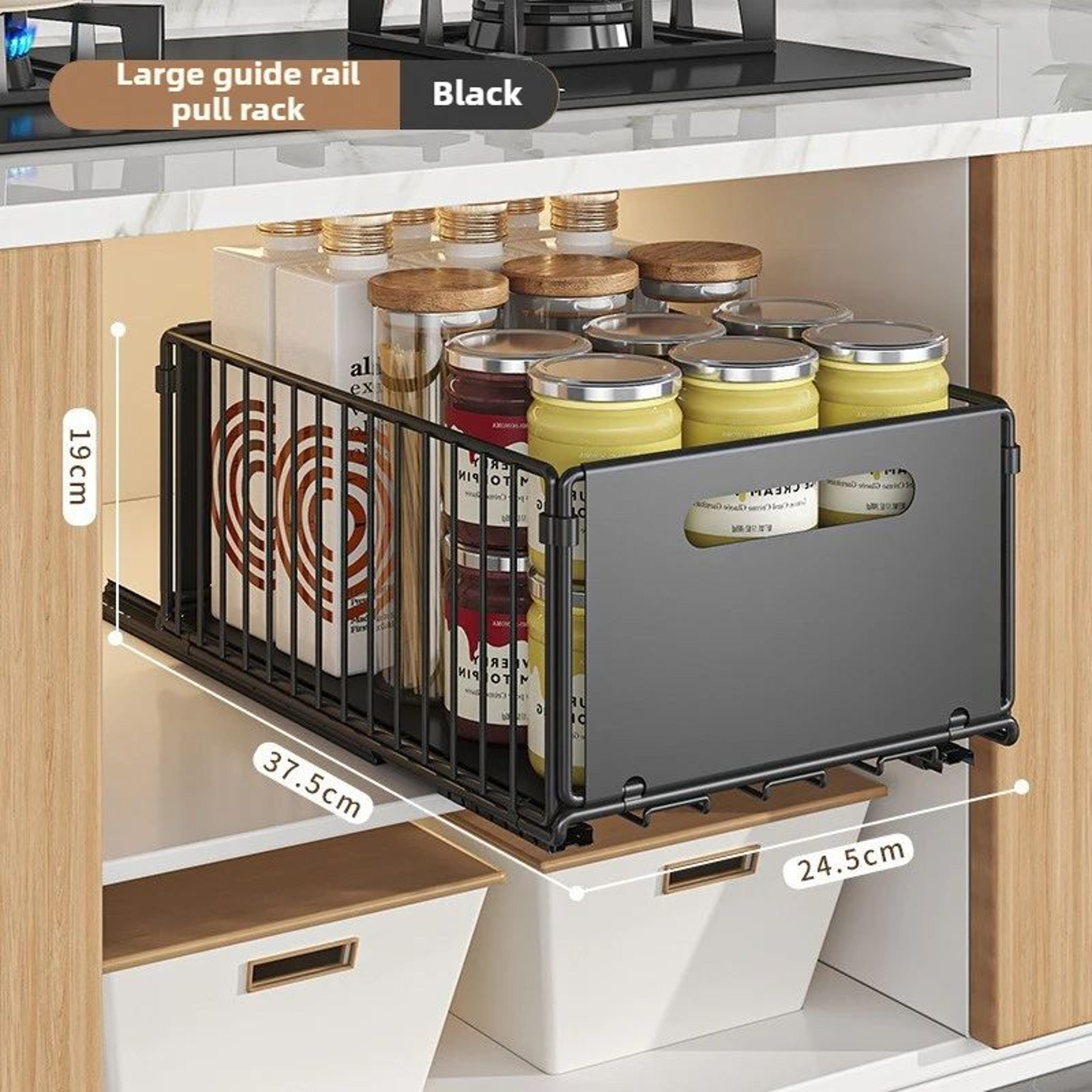 PullOut Cabinet Organizer Basket For Kitchen  Bathroom SlideOut Storage For Spices And Supplies 7