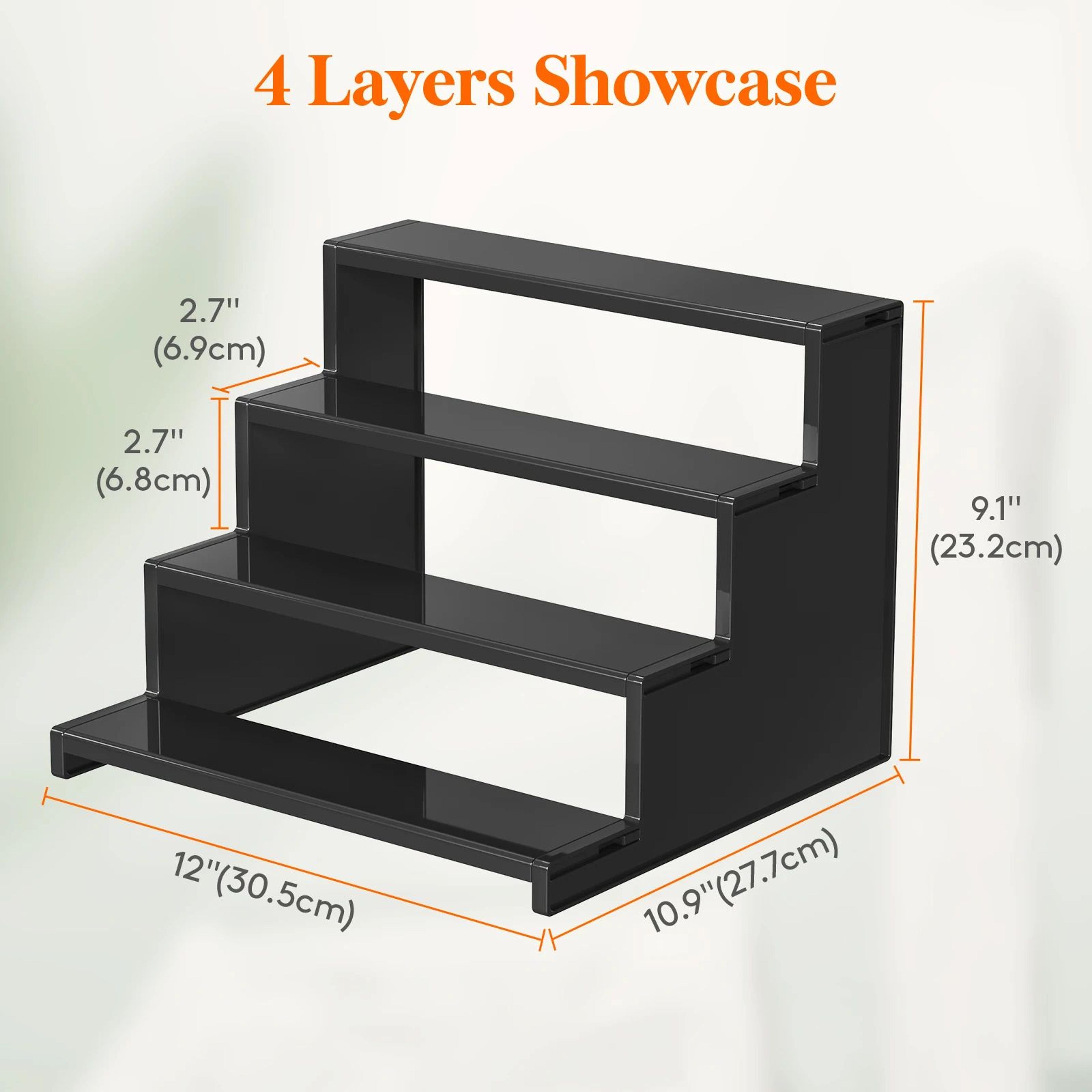Tiered Dark Wood Perfume Organizer Stand  3Step Cologne Display Stand For Vanity  Skincare Storage 1