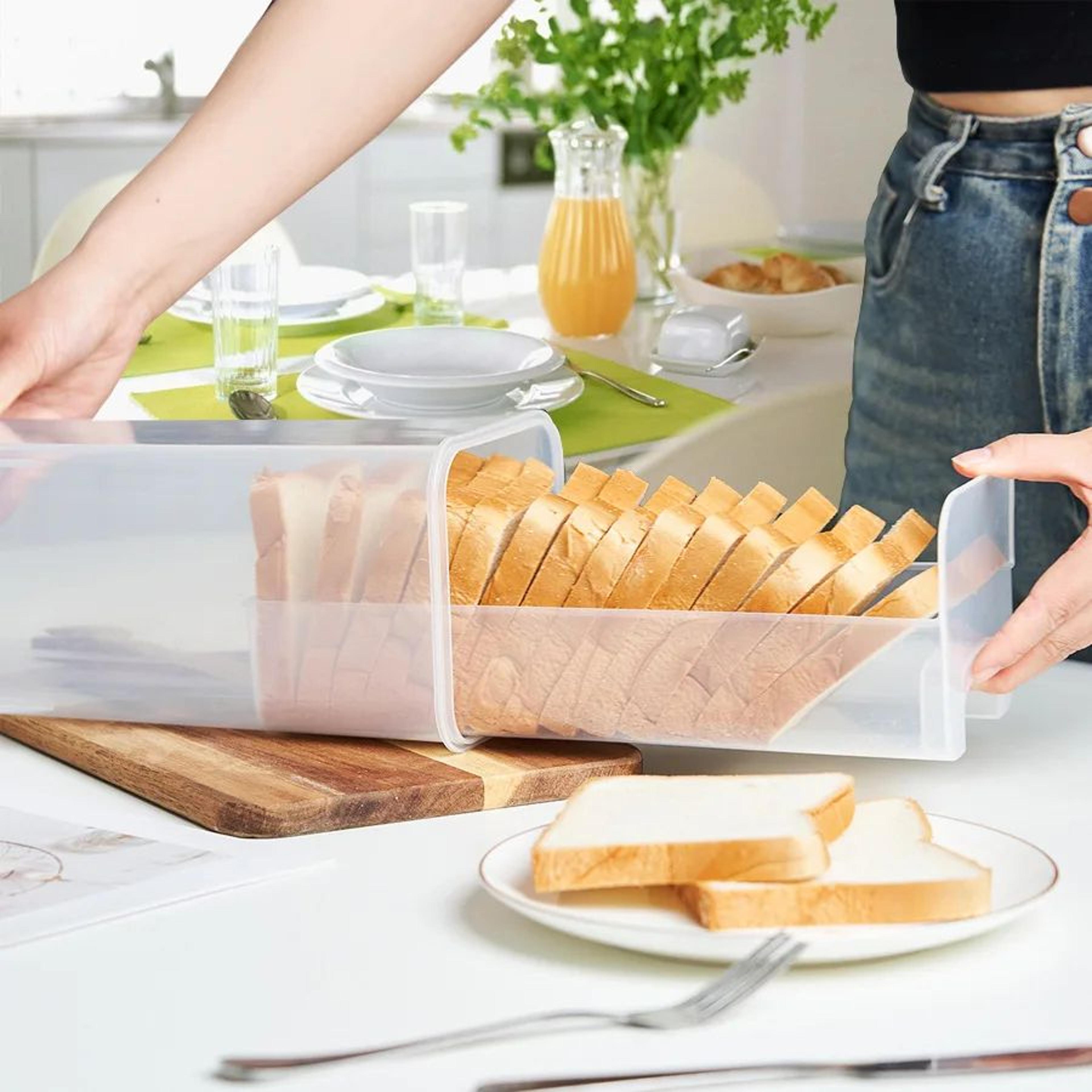 Airtight Bread Box For Homemade Loaves  Clear Tall Bread Loaf Container With Lid 3