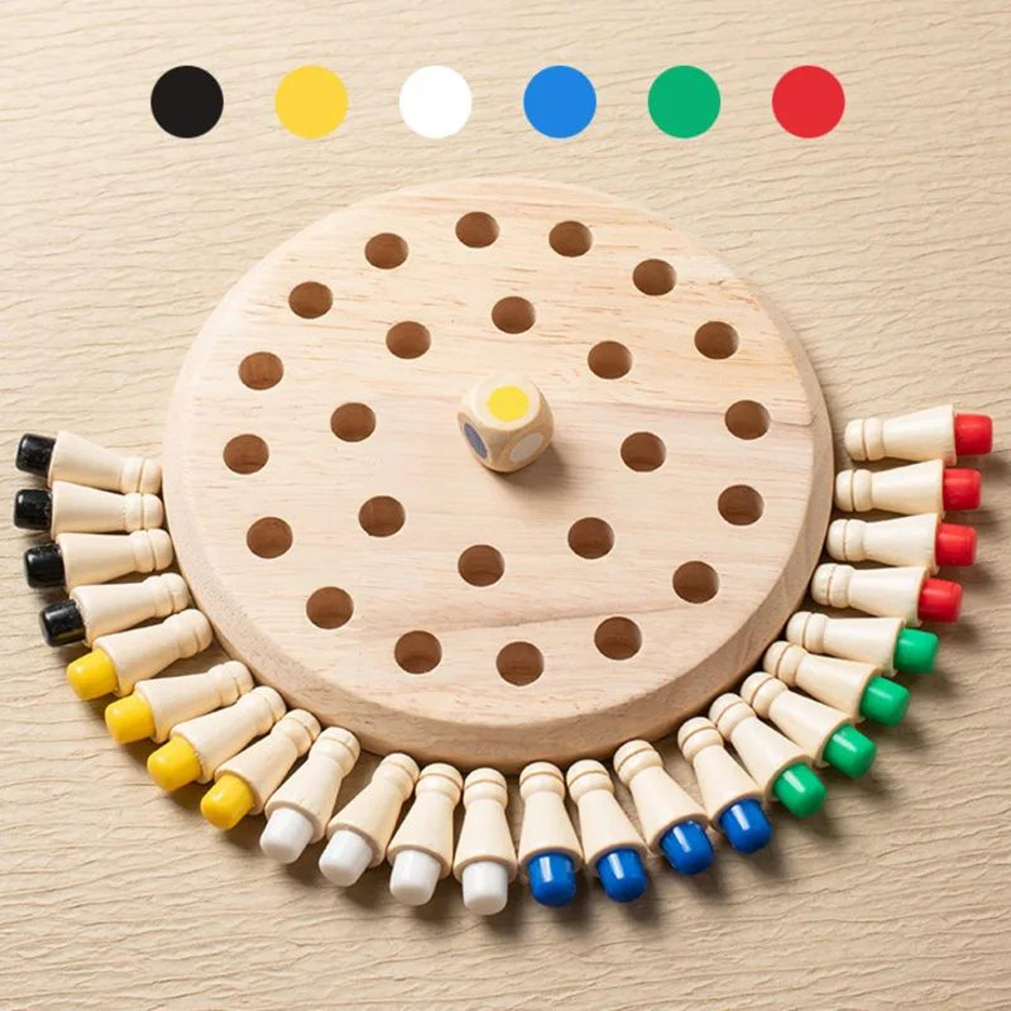 Wooden Memory Match Stick Chess Game Montessori Color Matching Board For Kids 1