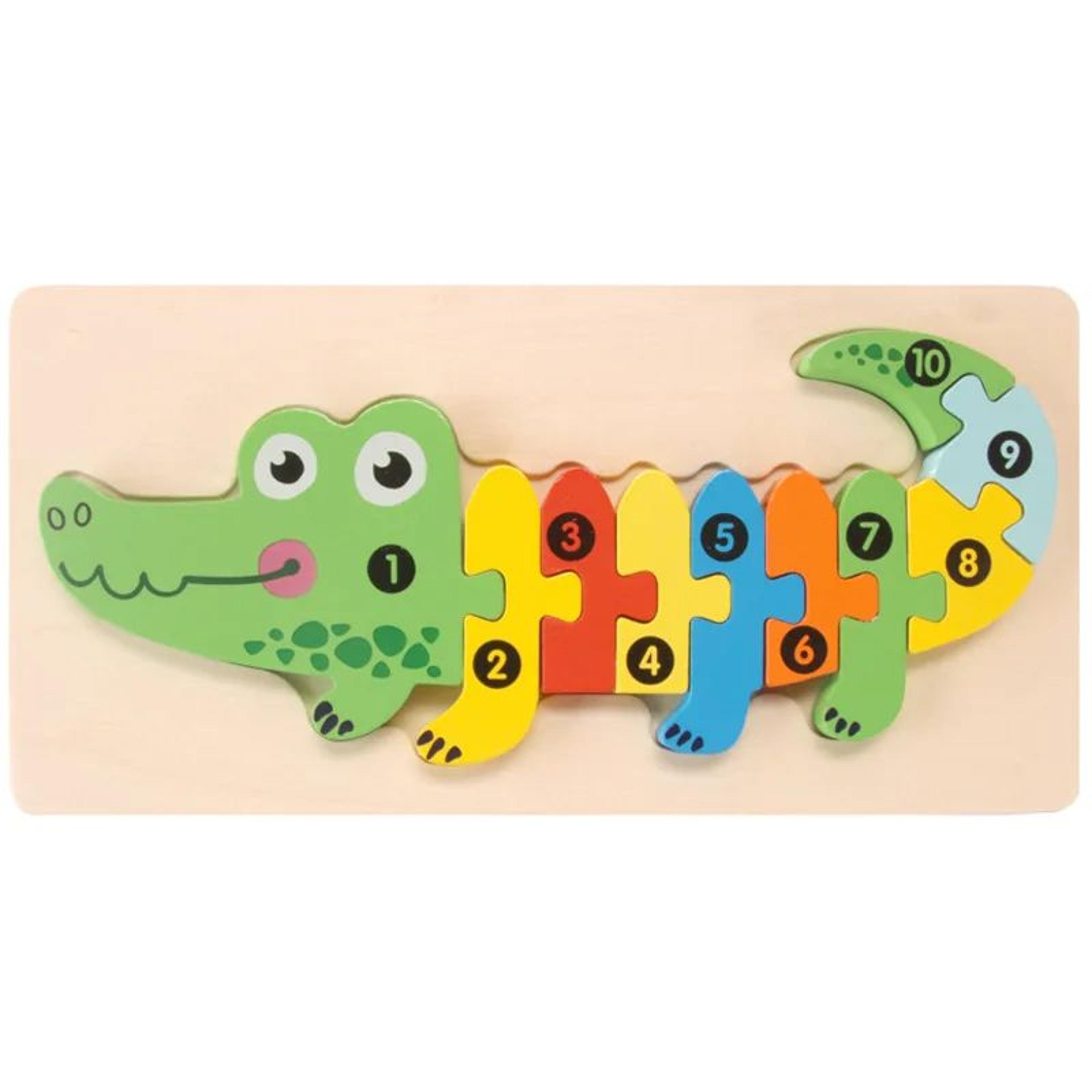 Montessori 3D Wooden Dinosaur Puzzle For Toddlers Shape And Color Learning Toy 7