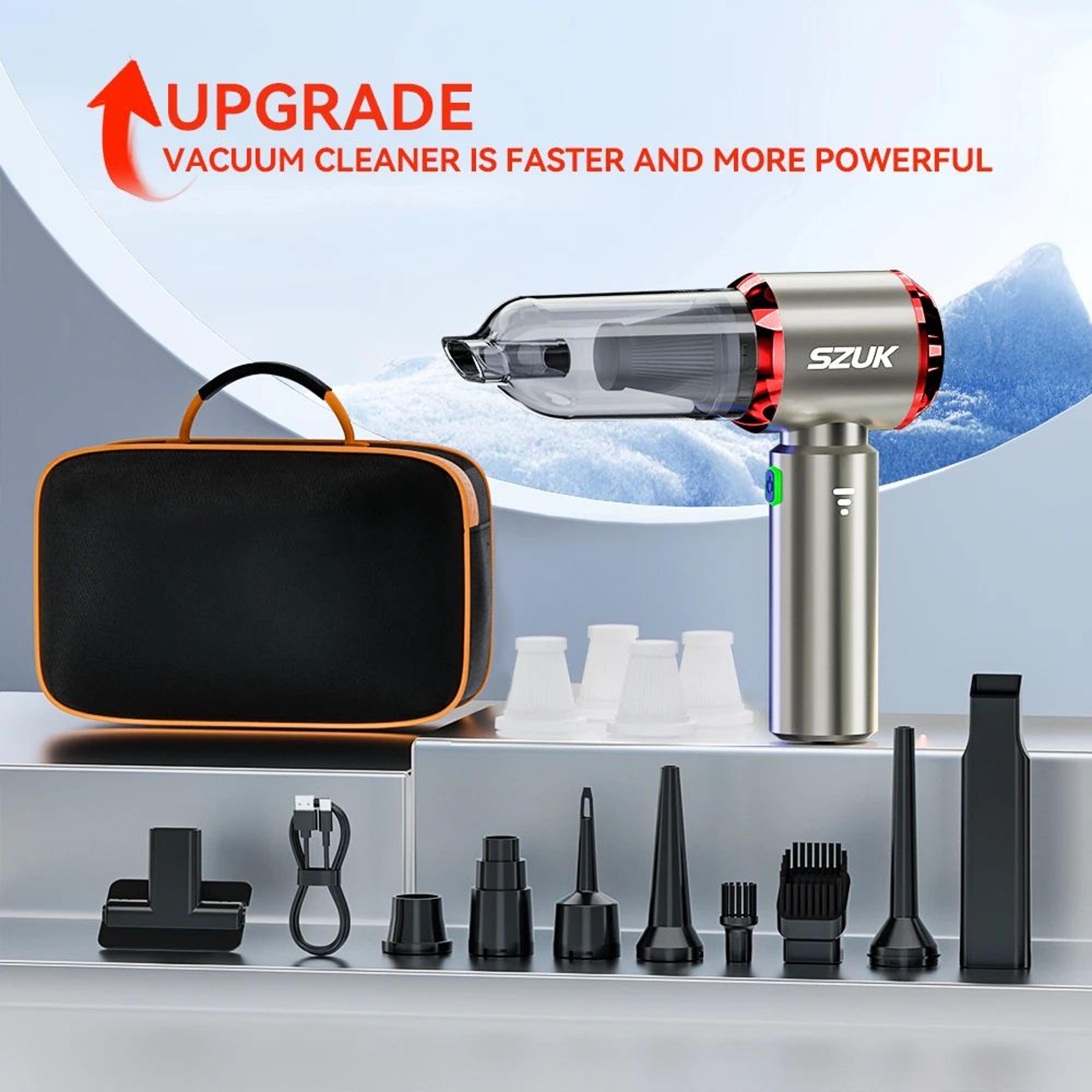SZUK ProPower 985000Pa Mini Car Vacuum Cleaner  Wireless Handheld Car Vacuum With UltraStrong Sucti 8