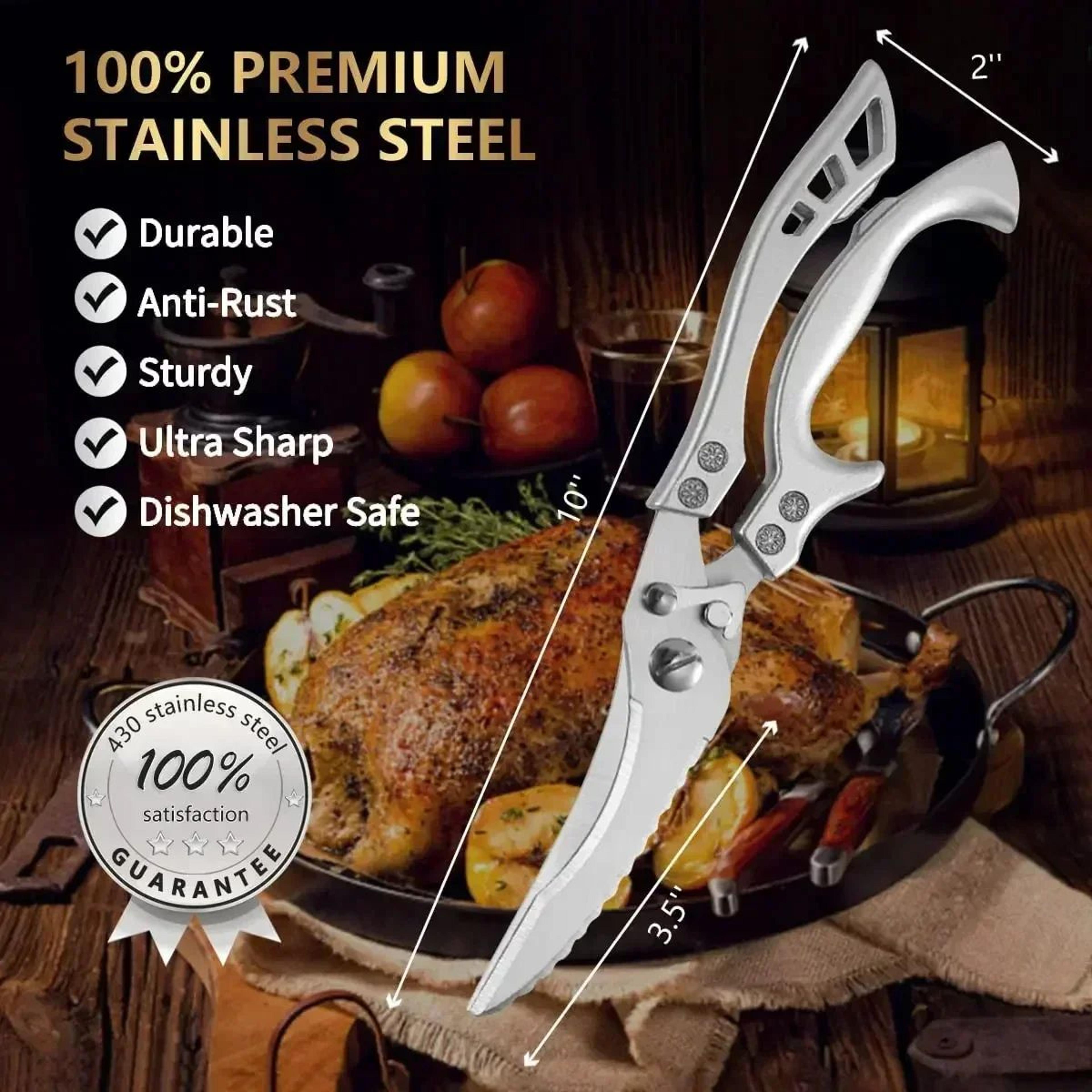 ProCut Stainless Steel Kitchen Shears  Heavy Duty Chicken Bone  Fish Scissors 3