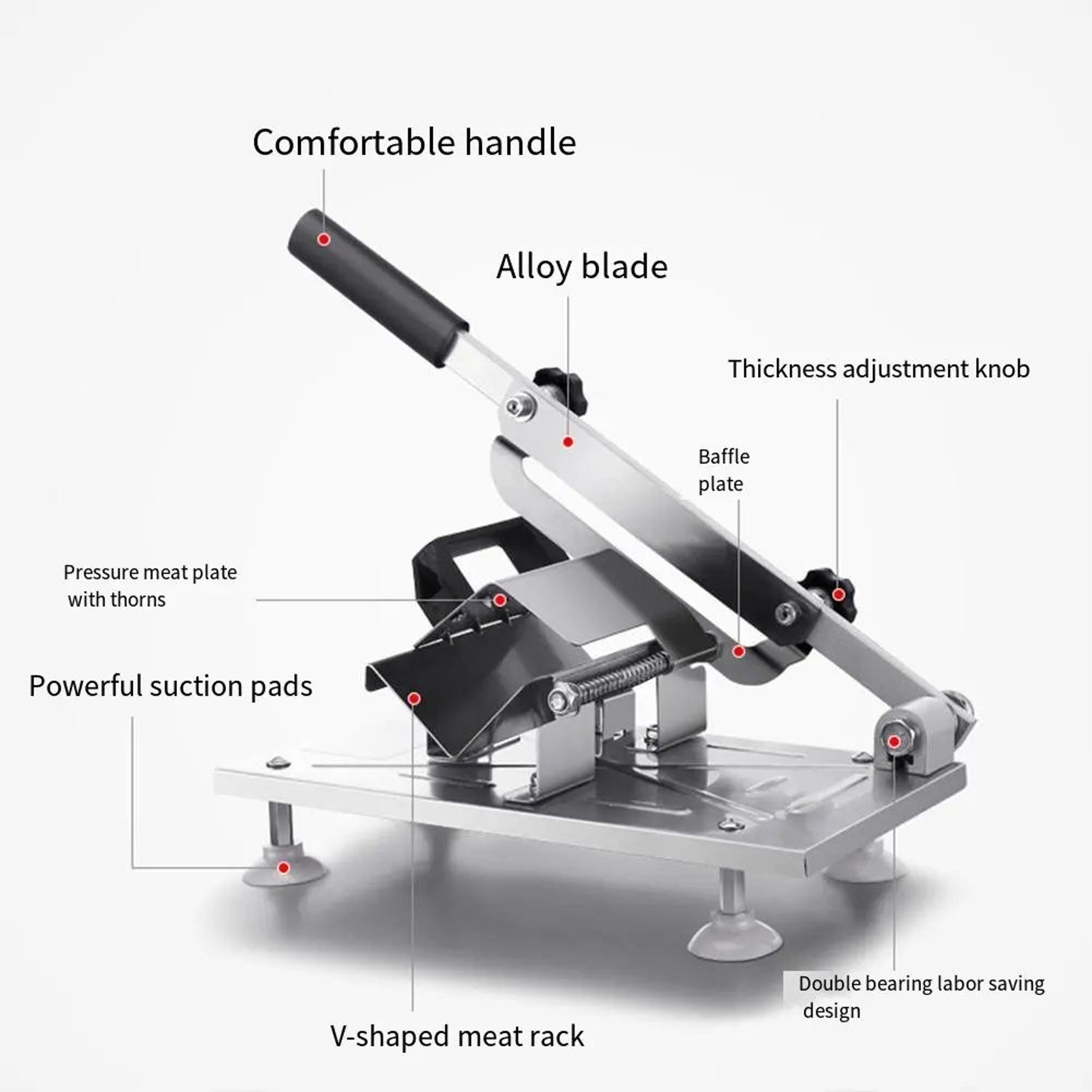 Stainless Steel Meat Slicer Machine  Manual Beef  Mutton Roll Cutter For Home Kitchen 3
