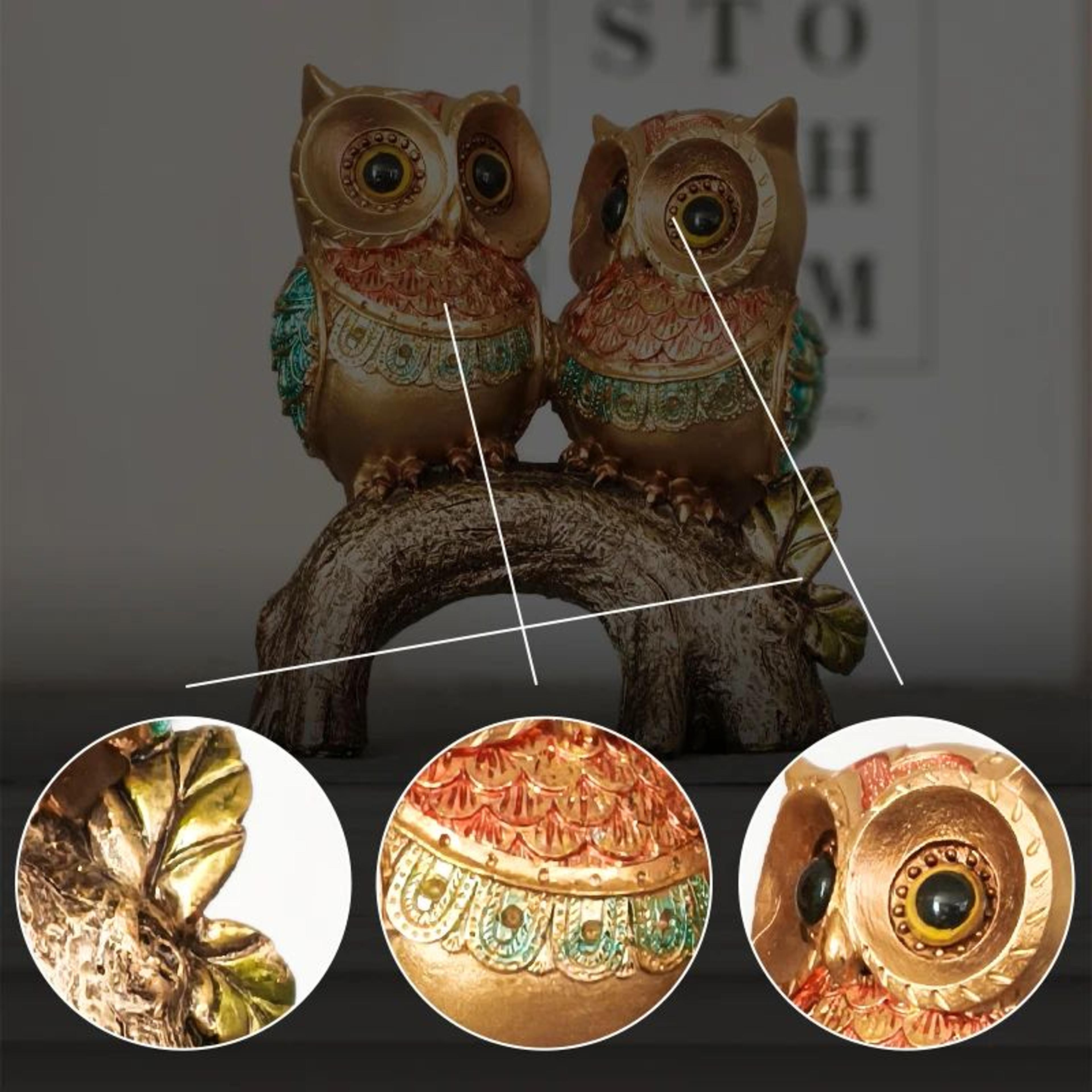 Elegant Resin Owl Sculpture  Luxury Owl Decor Accent For Living Room  Office 3