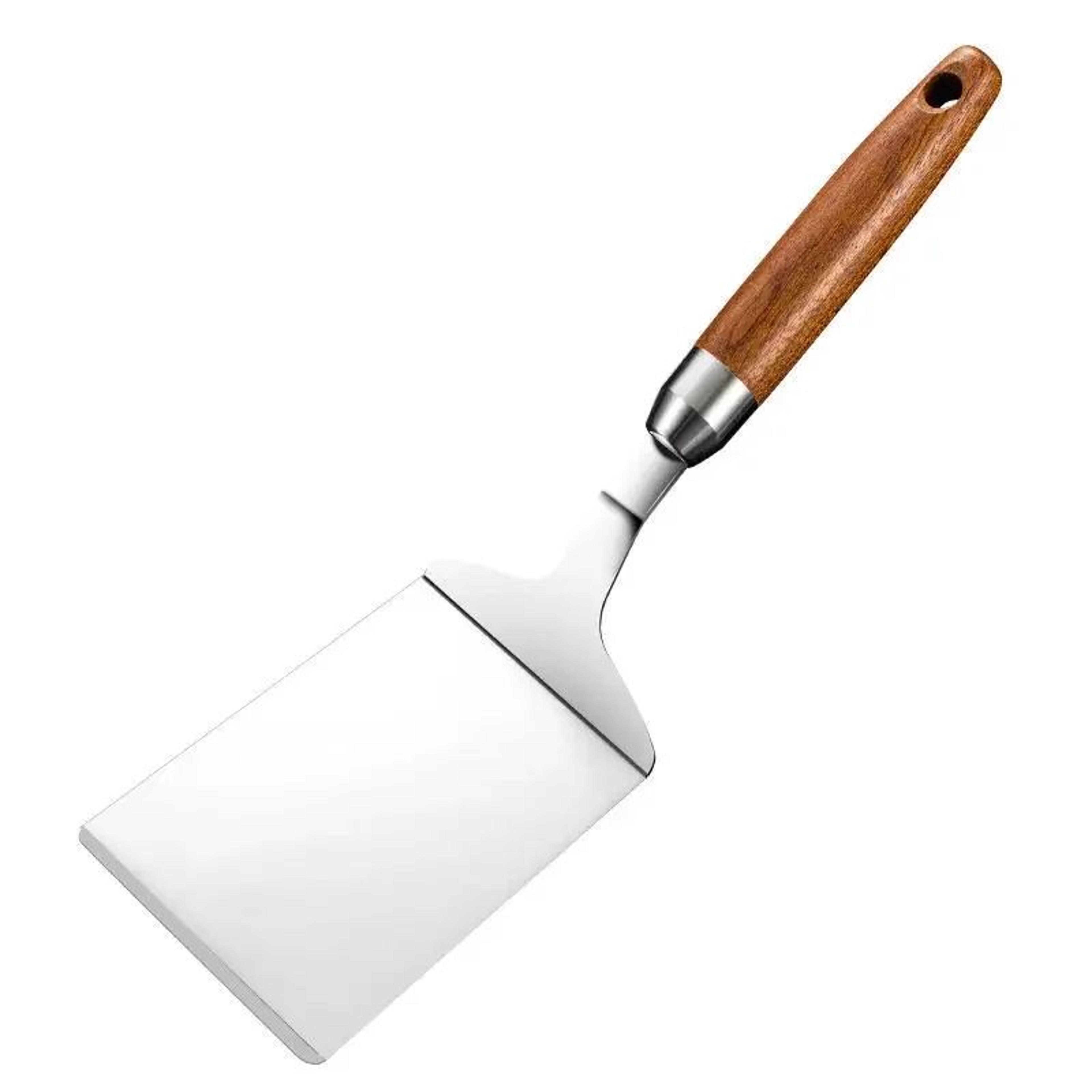 HeavyDuty Stainless Steel Spatula With Wood Handle  Professional Metal Turner For Grill Steak  Pizz 5