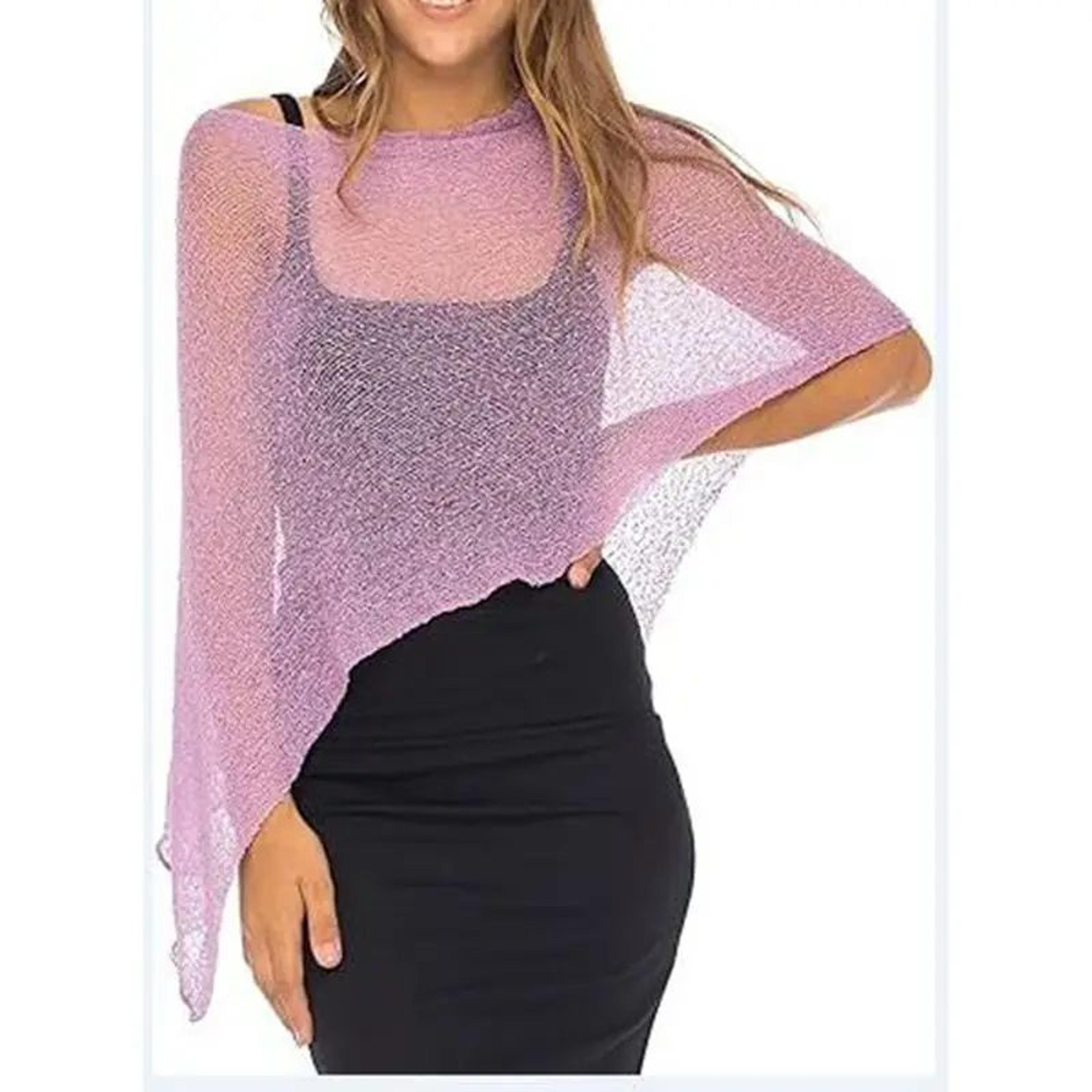 Coastal Breeze Knit Bikini Cover Up  Off Shoulder Sheer Beach Cover Up Top With Irregular Hem 5